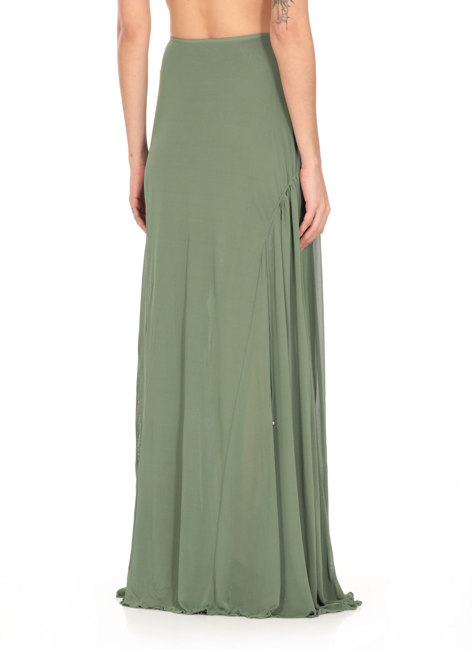 Lanvin Jersey Maxi Skirt In Green