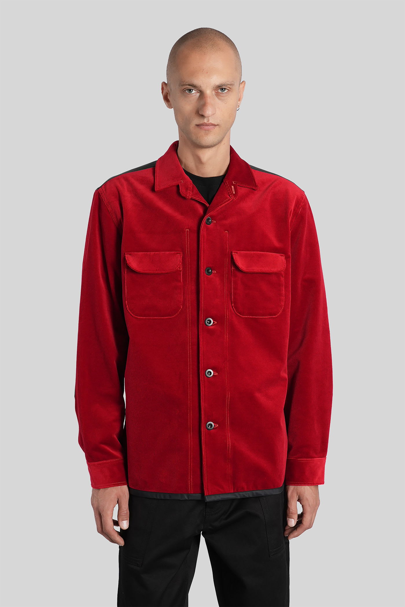Junya Watanabe Button-down Long-sleeved Shirt In Red