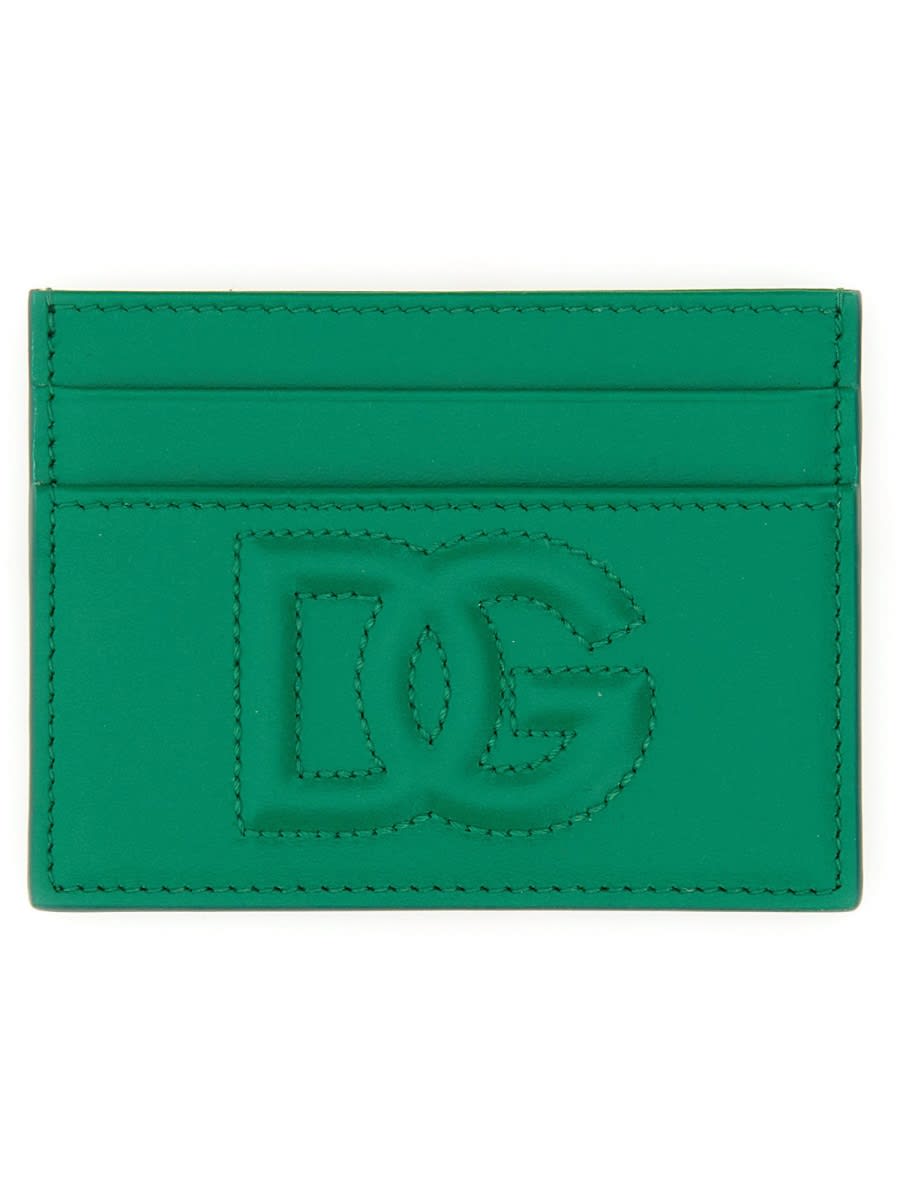 Shop Dolce & Gabbana Leather Card Holder In Green
