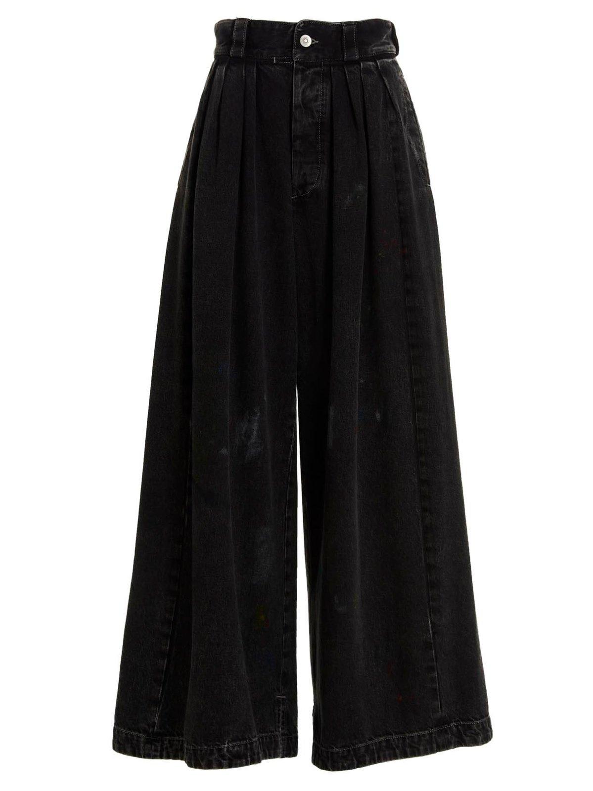 Shop Maison Margiela Wide-leg Jeans In Black