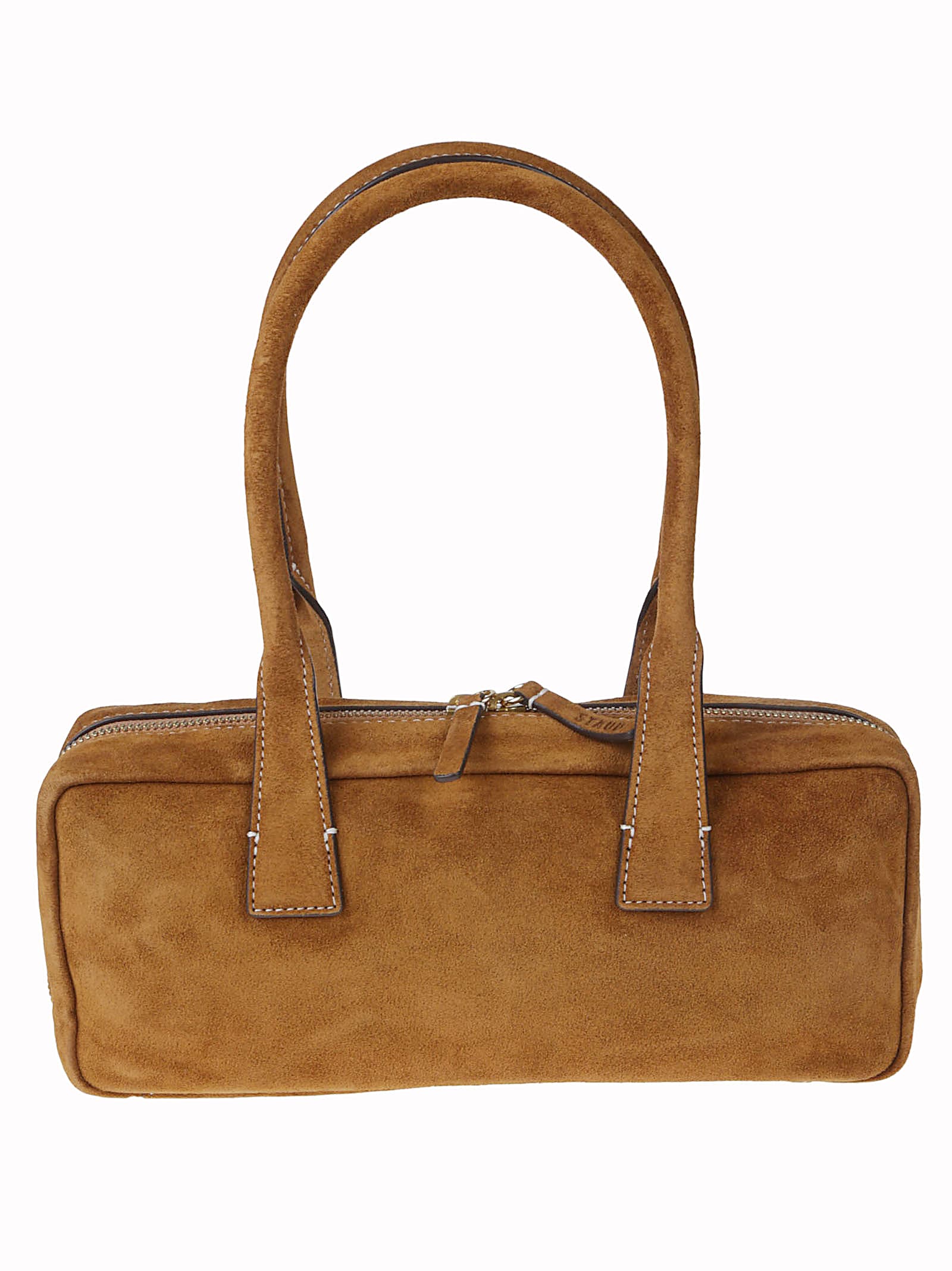 Staud Smooth Leather Shoulder Bag With Double Handles In Brown