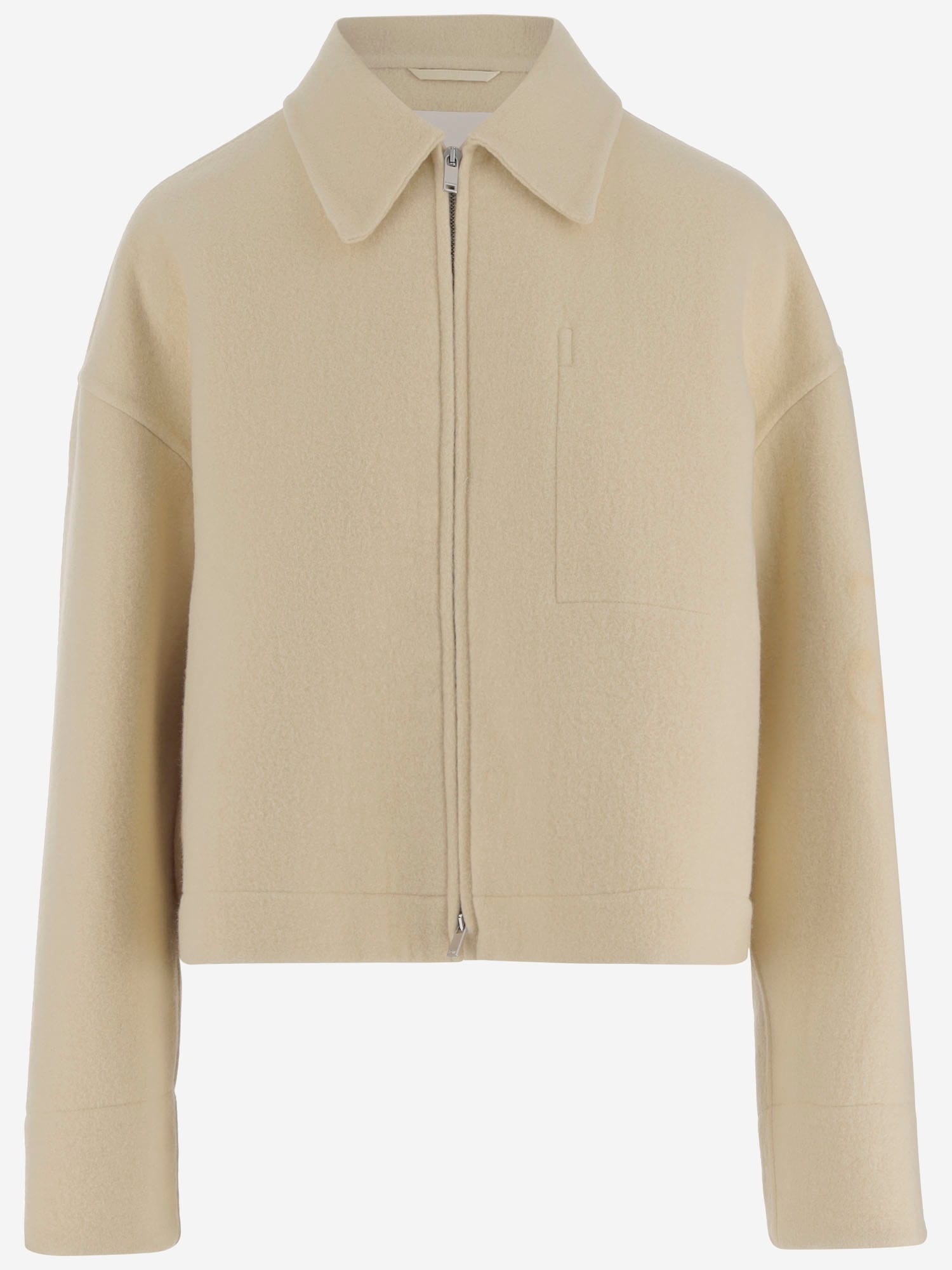 Shop Jil Sander Wool Jacket In Ivory