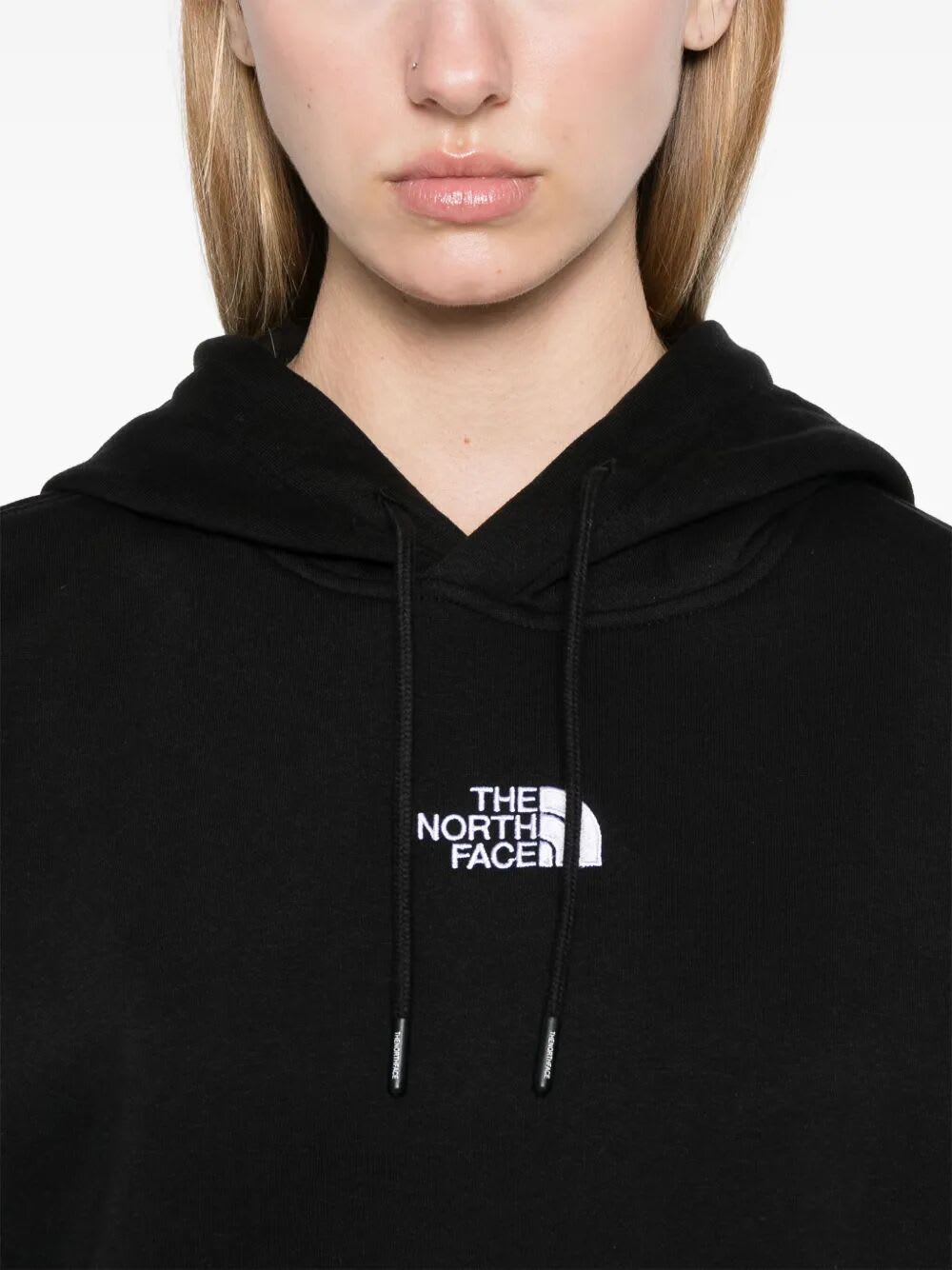 The North Face Black Cotton Blend Jersey Sweatshirt In Black