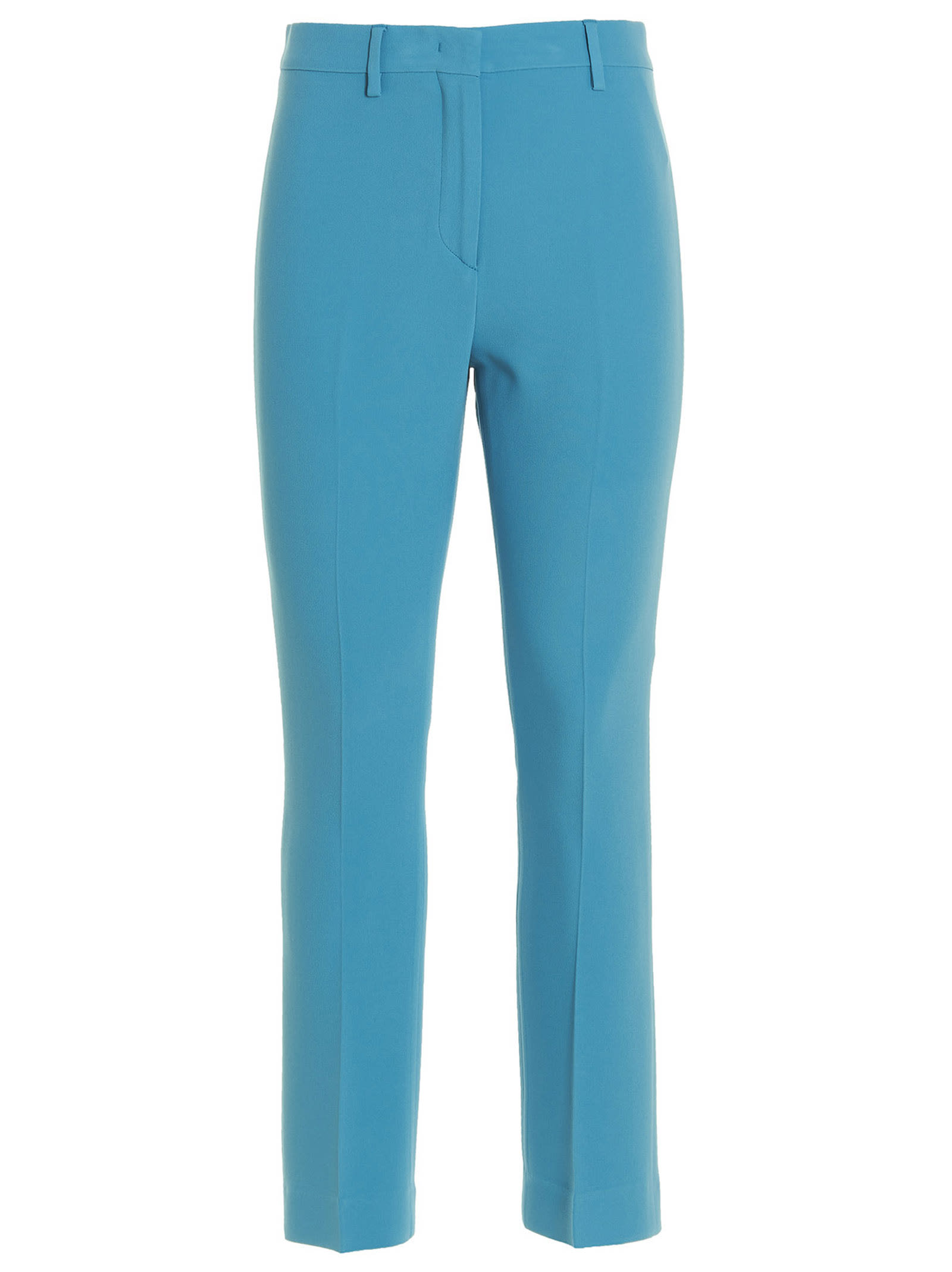 Shop Etro Pants With Pleat In Light Blue