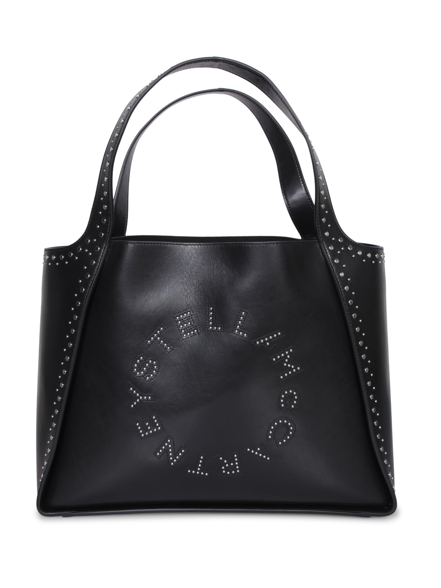 Shop Stella Mccartney Black Logo Econappa Tote Bag