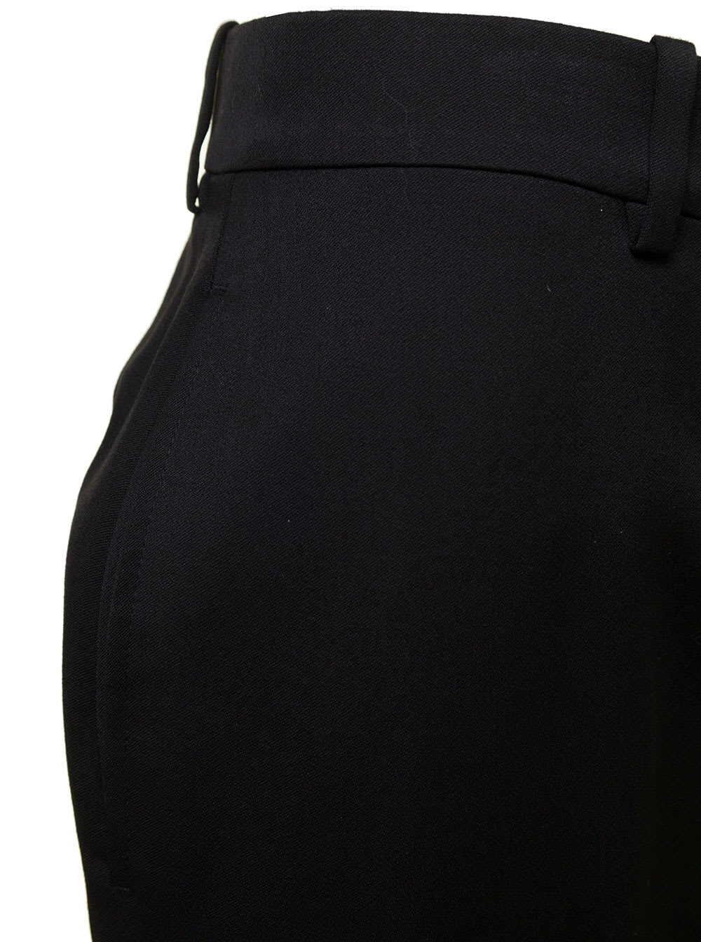 Shop Saint Laurent Black Tailored Pants With Welt Pockets In Wool Woman