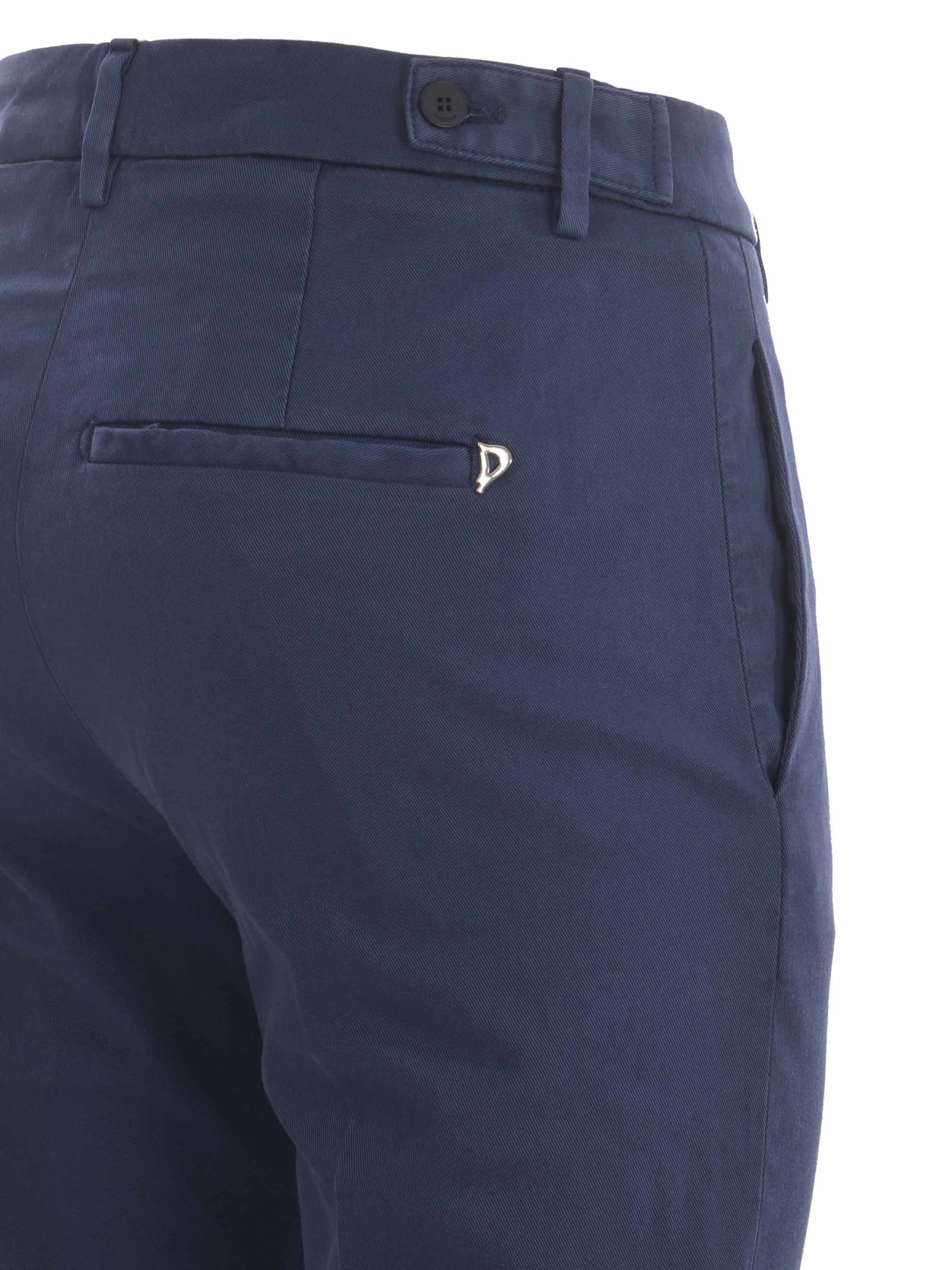 Shop Dondup Trousers  Ariel In Stretch Cotton In Blu