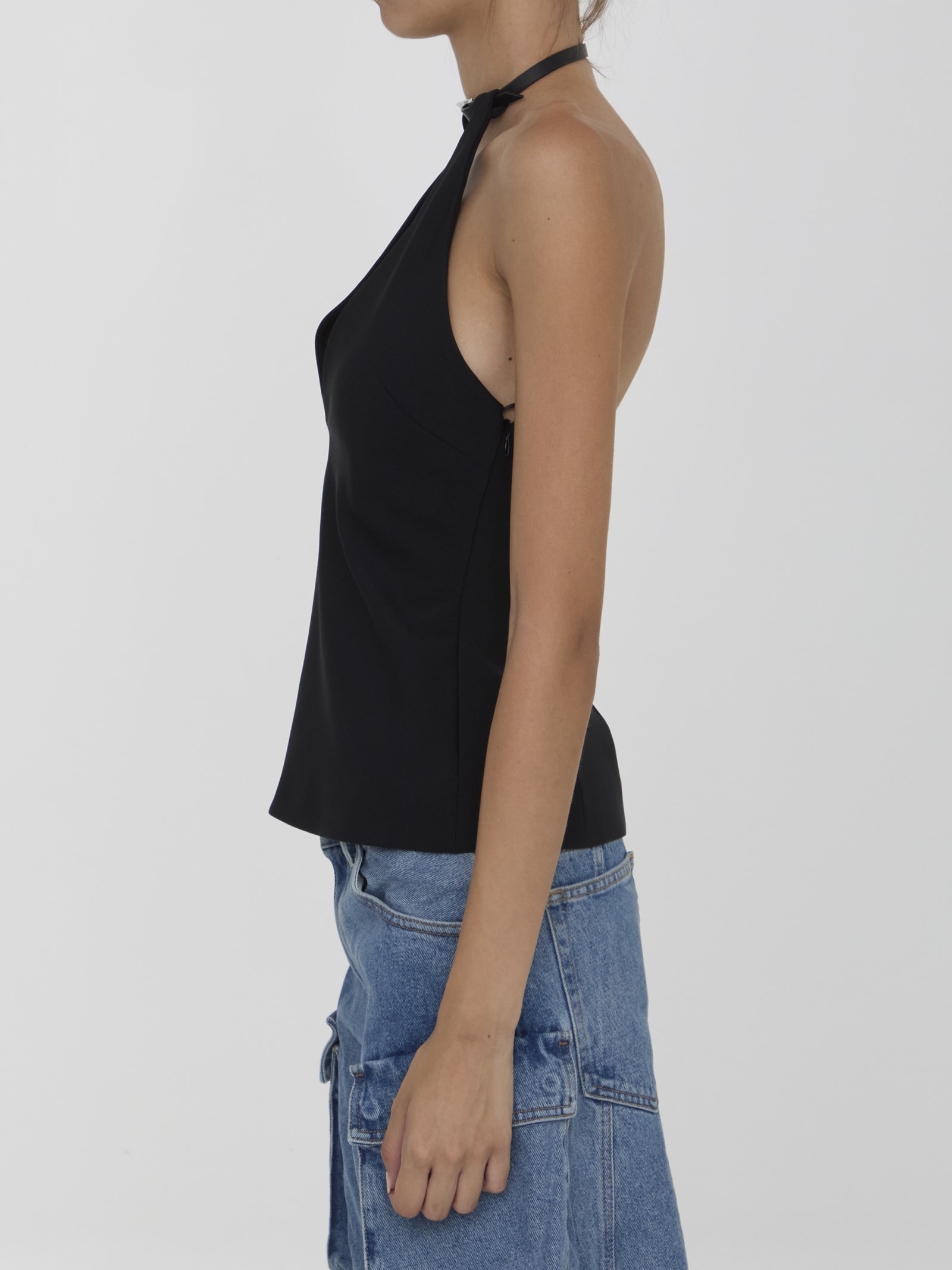 Shop Attico Top With Strap In Black