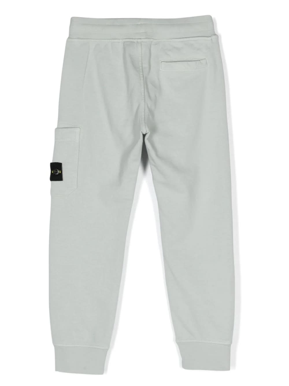 Shop Stone Island Pearl Grey Joggers With Logo Patch In Grigio