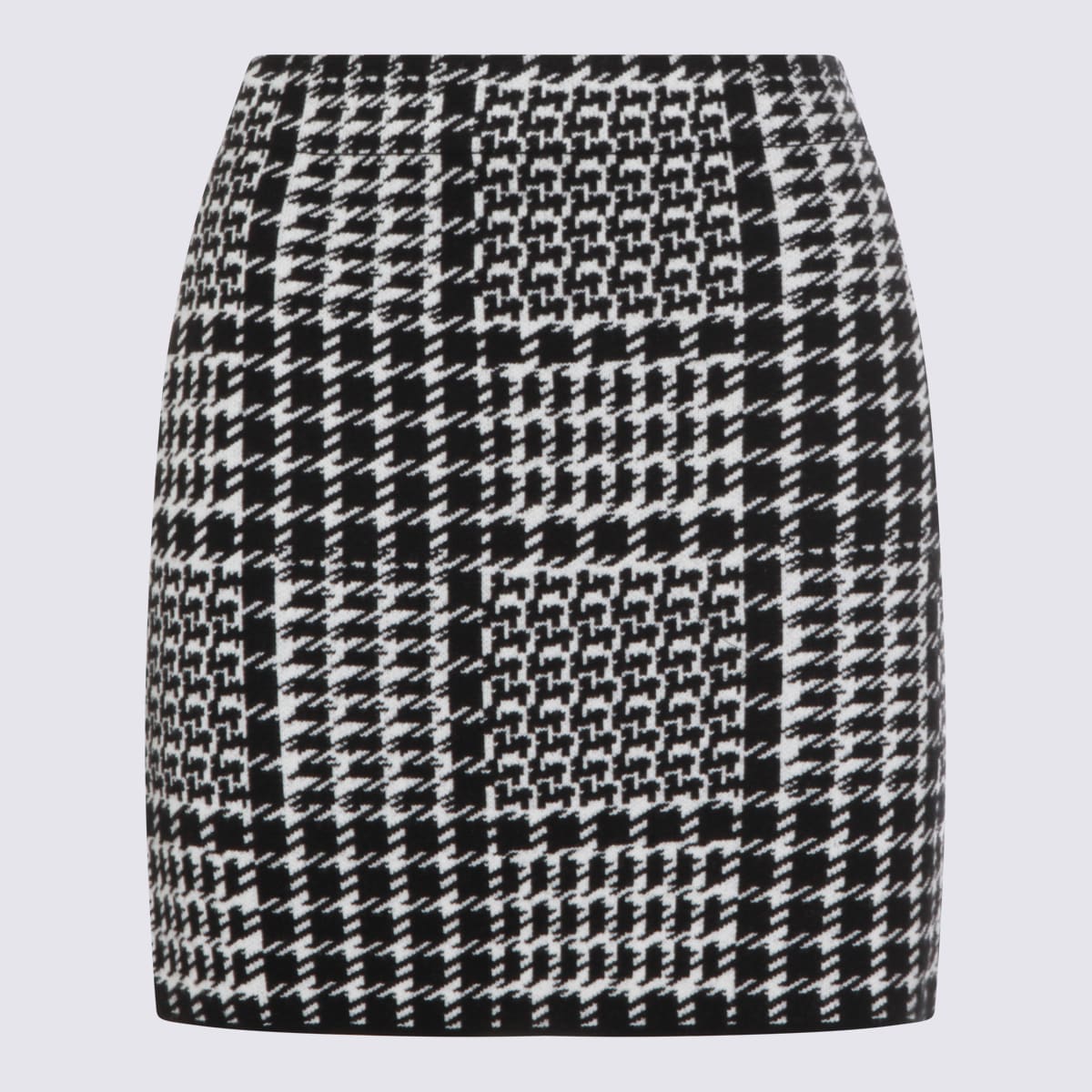 Twinset Black And White Viscose Skirt In Black