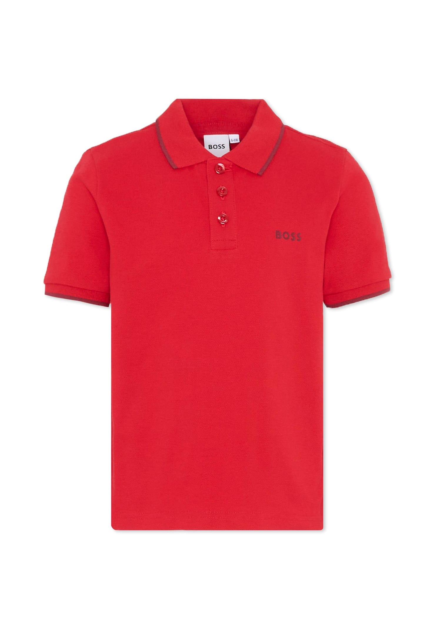 Hugo Boss Kids' Red Polo Shirt For Boy With Polo
