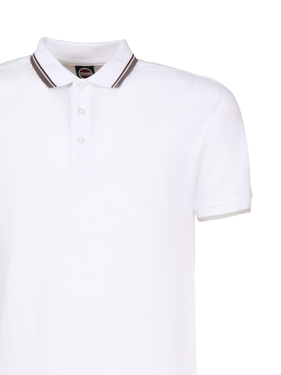 Shop Colmar Stripe Detail Polo Shirt In White