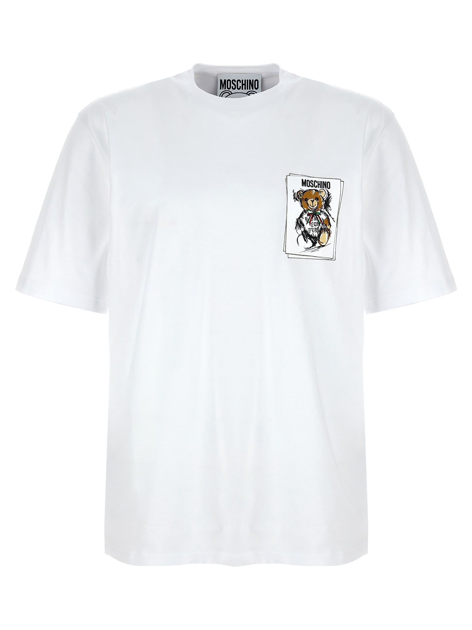 Shop Moschino Teddy T-shirt In White