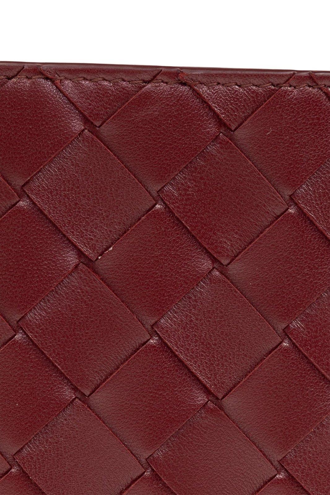 Shop Bottega Veneta Zipped Bi-fold Wallet In Red