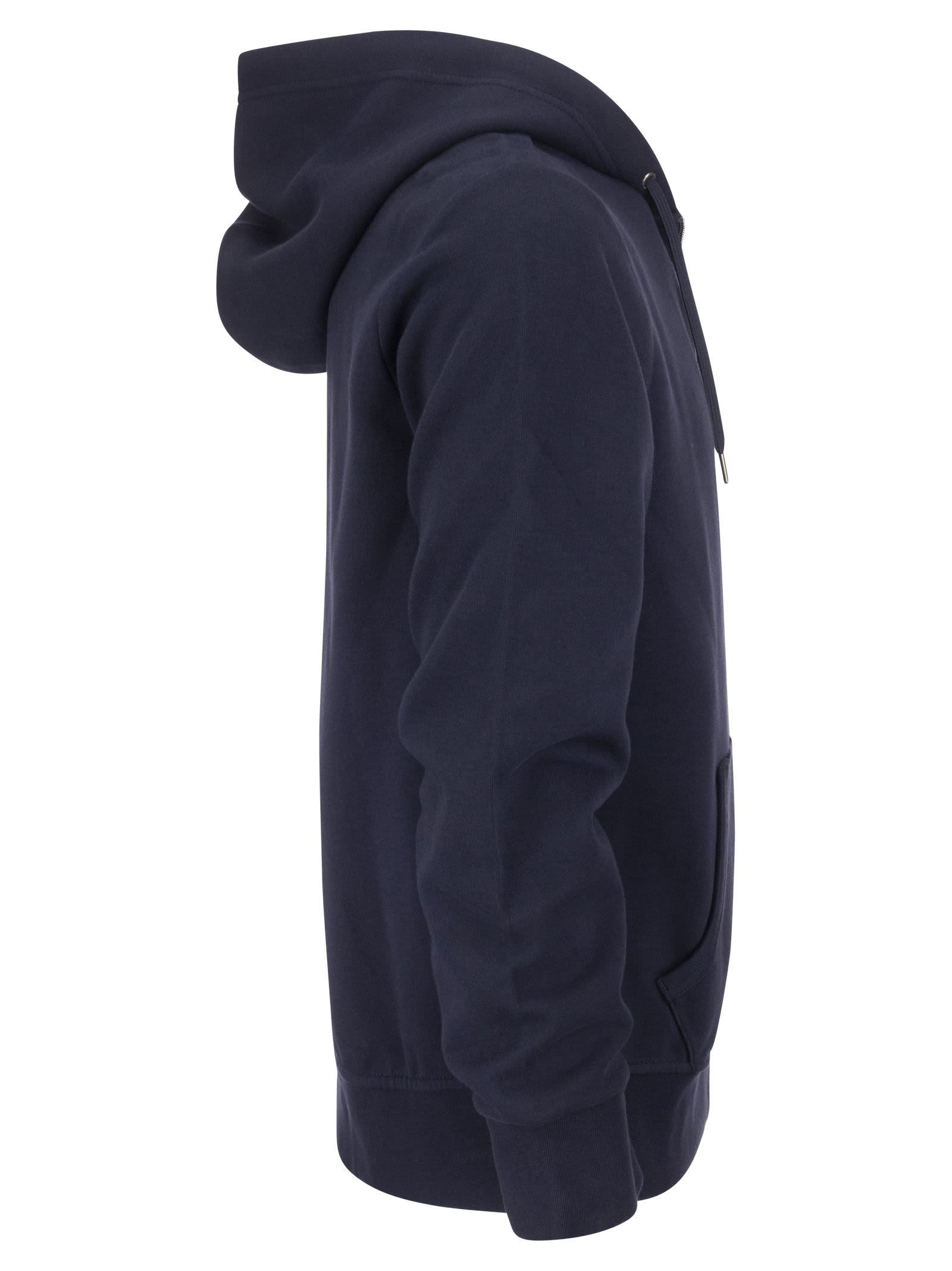 Shop Ralph Lauren Double-knit Hoodie In Aviator Navy