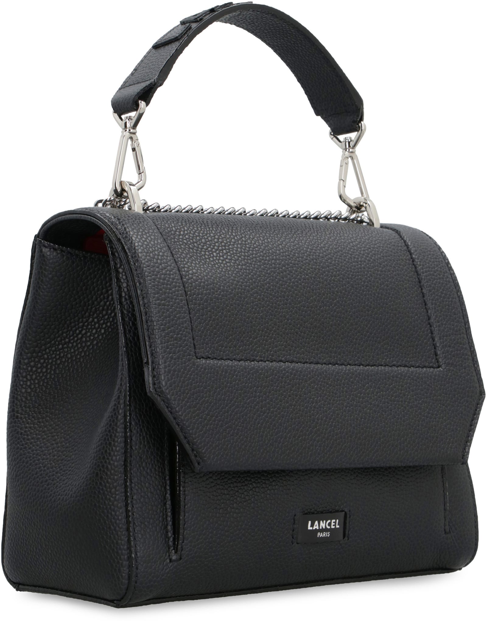 Shop Lancel Ninon Leather Handbag In Black
