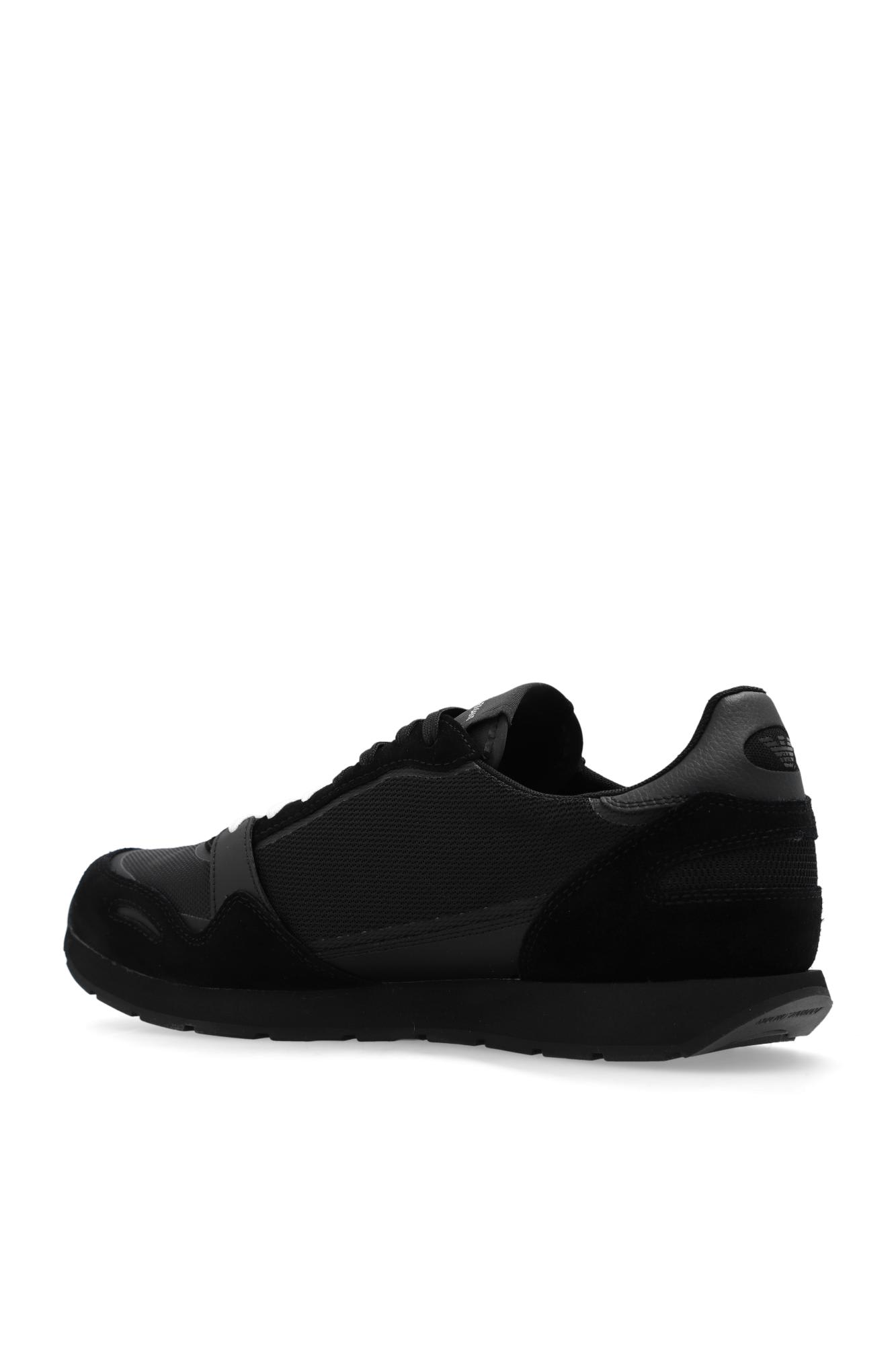 Shop Emporio Armani Sneakers With Logo In Black