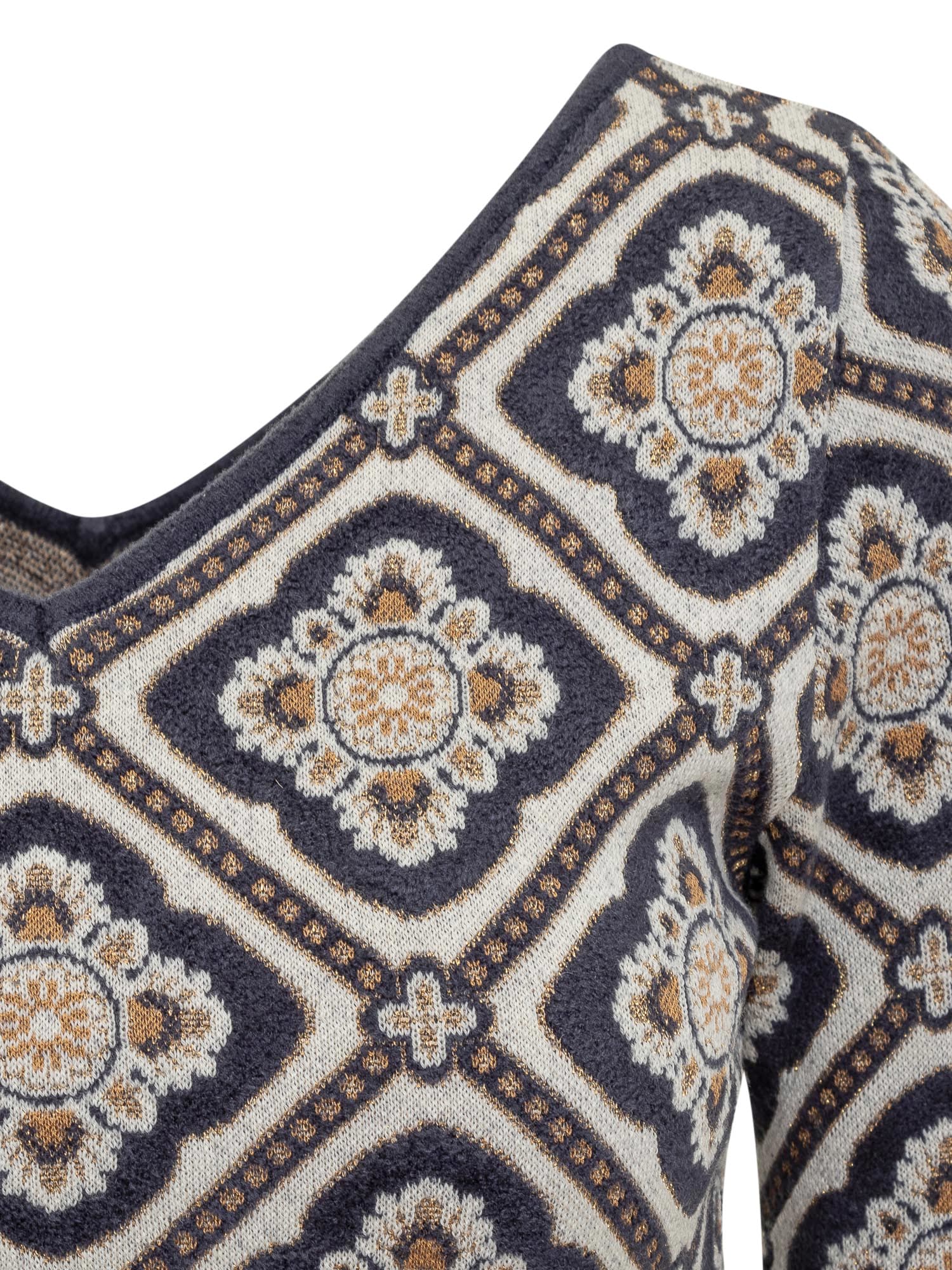 Shop Etro Medaglioni Sweater In Bianco/blu