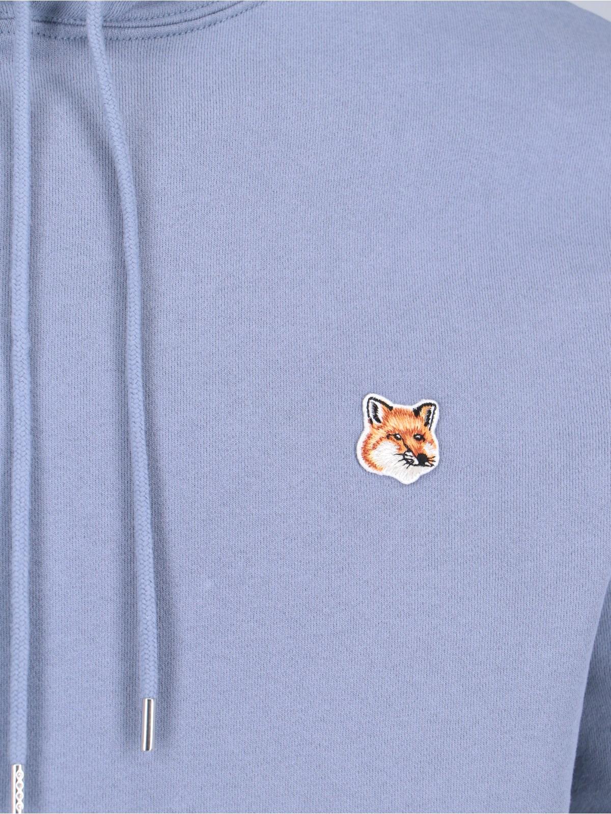 Shop Maison Kitsuné Fox Head Hoodie In Clear Blue