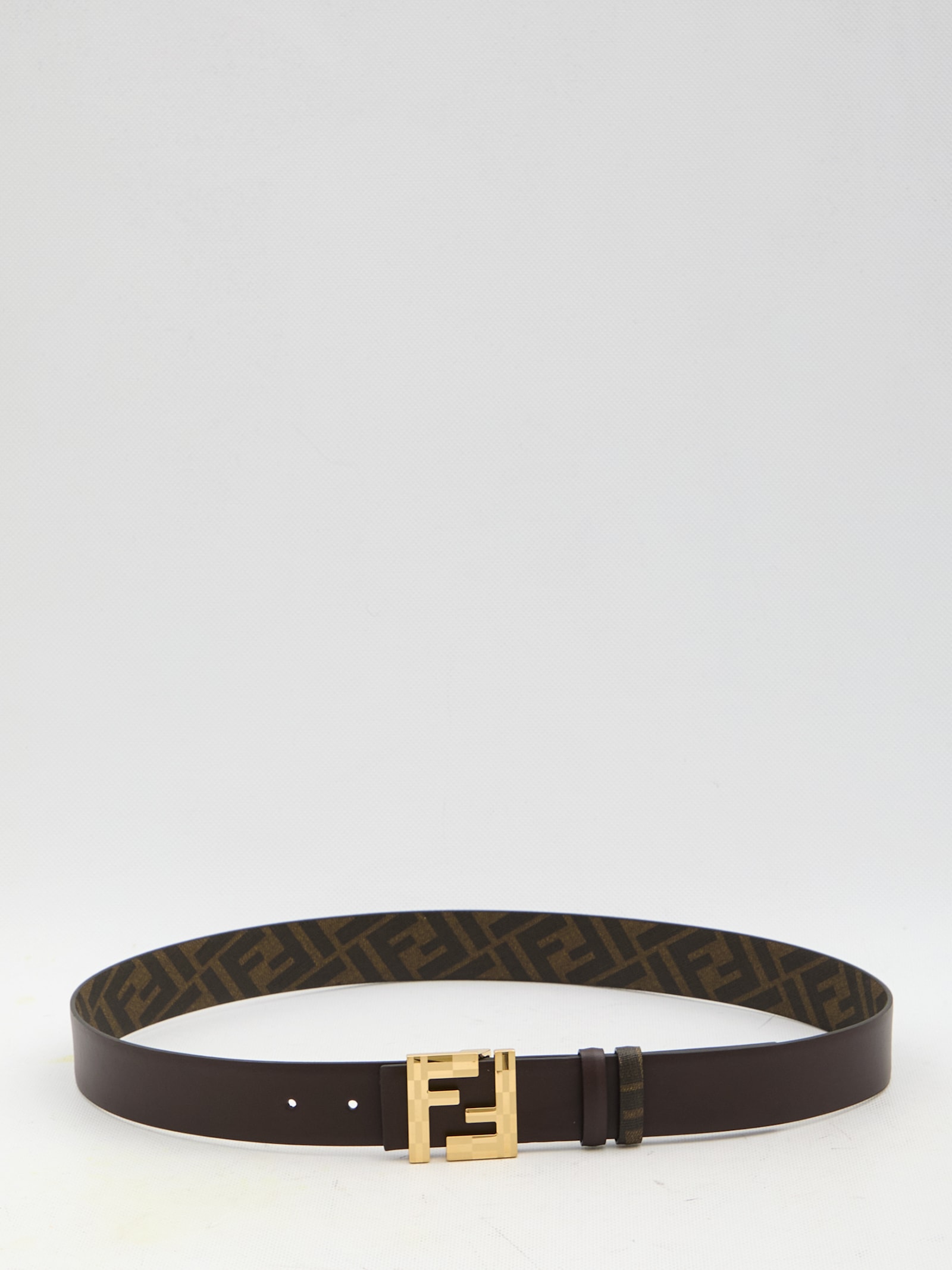 Shop Fendi Squared Ff Belt In Brown