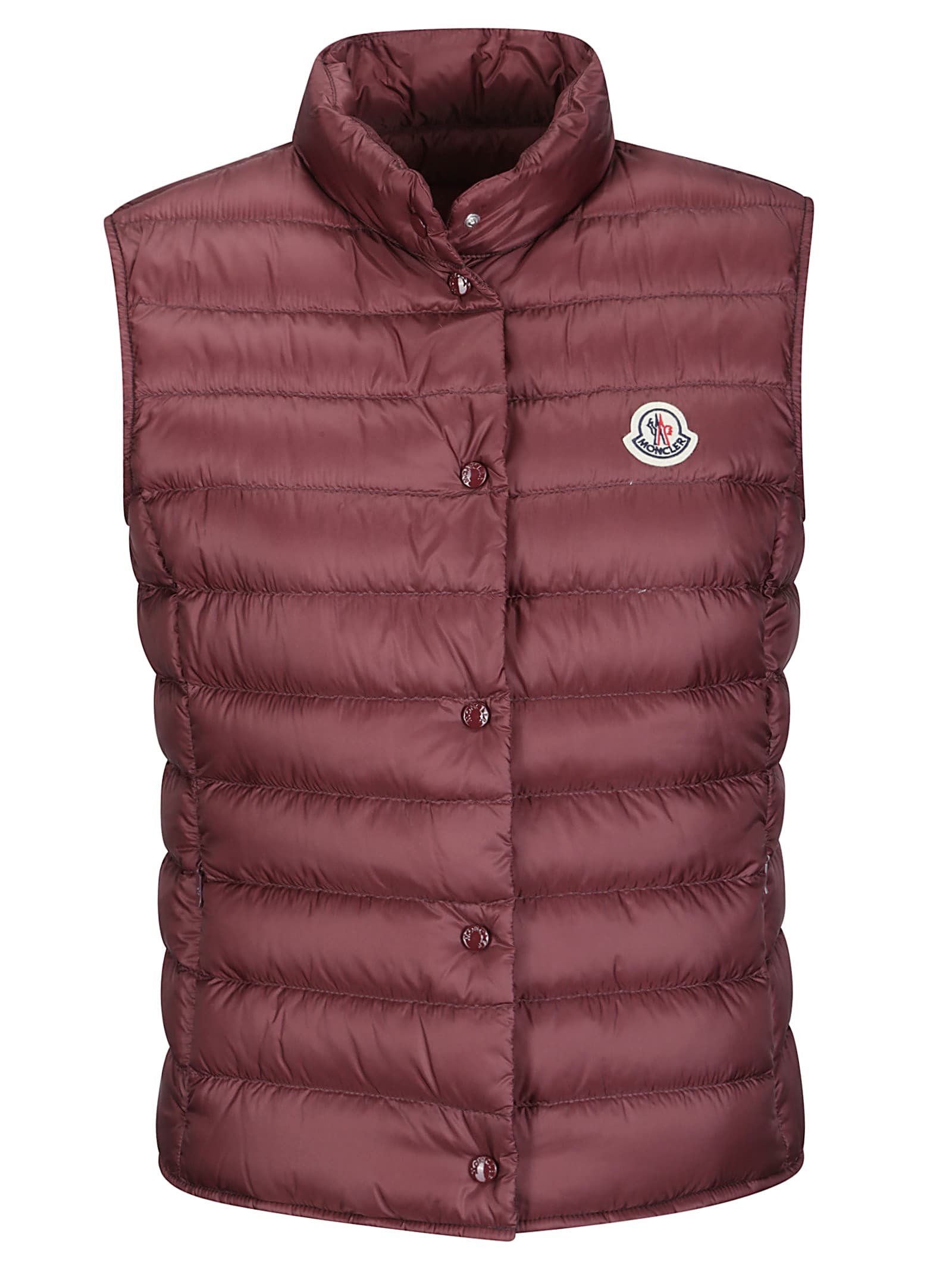 Shop Moncler Liane Vest In Bordeaux