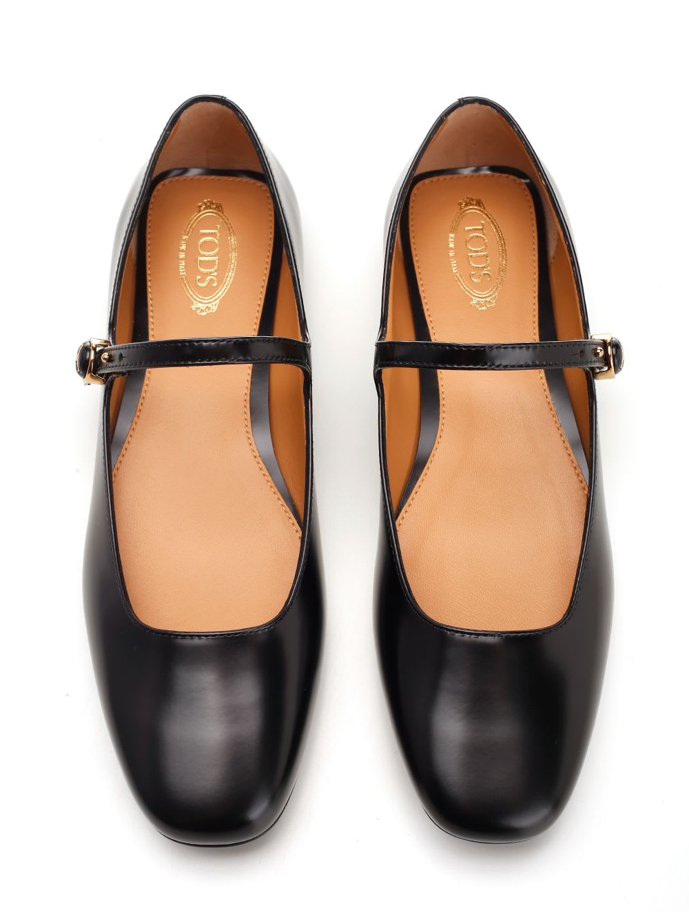 Shop Tod's Calfskin Ballet Flats In Black