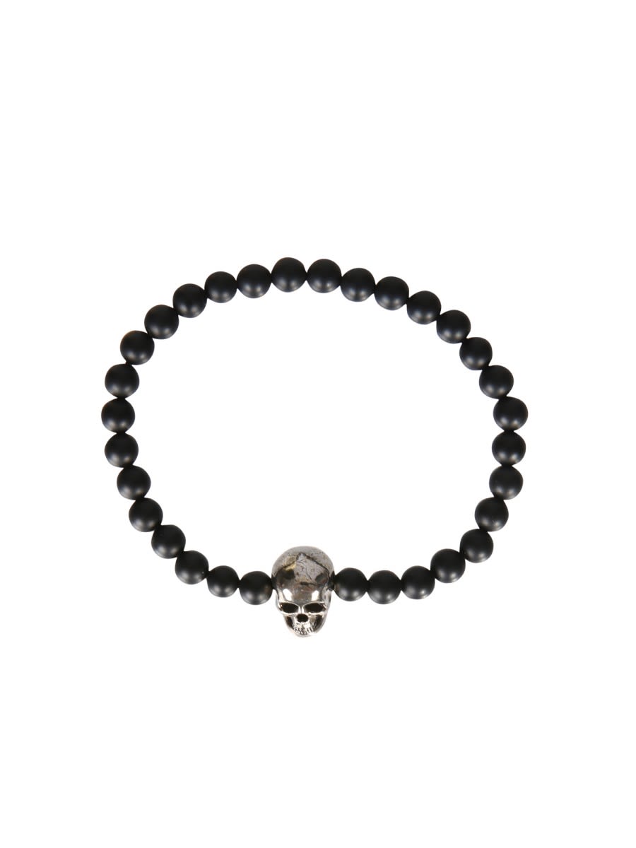 Shop Alexander Mcqueen Skull Bracelet In Black