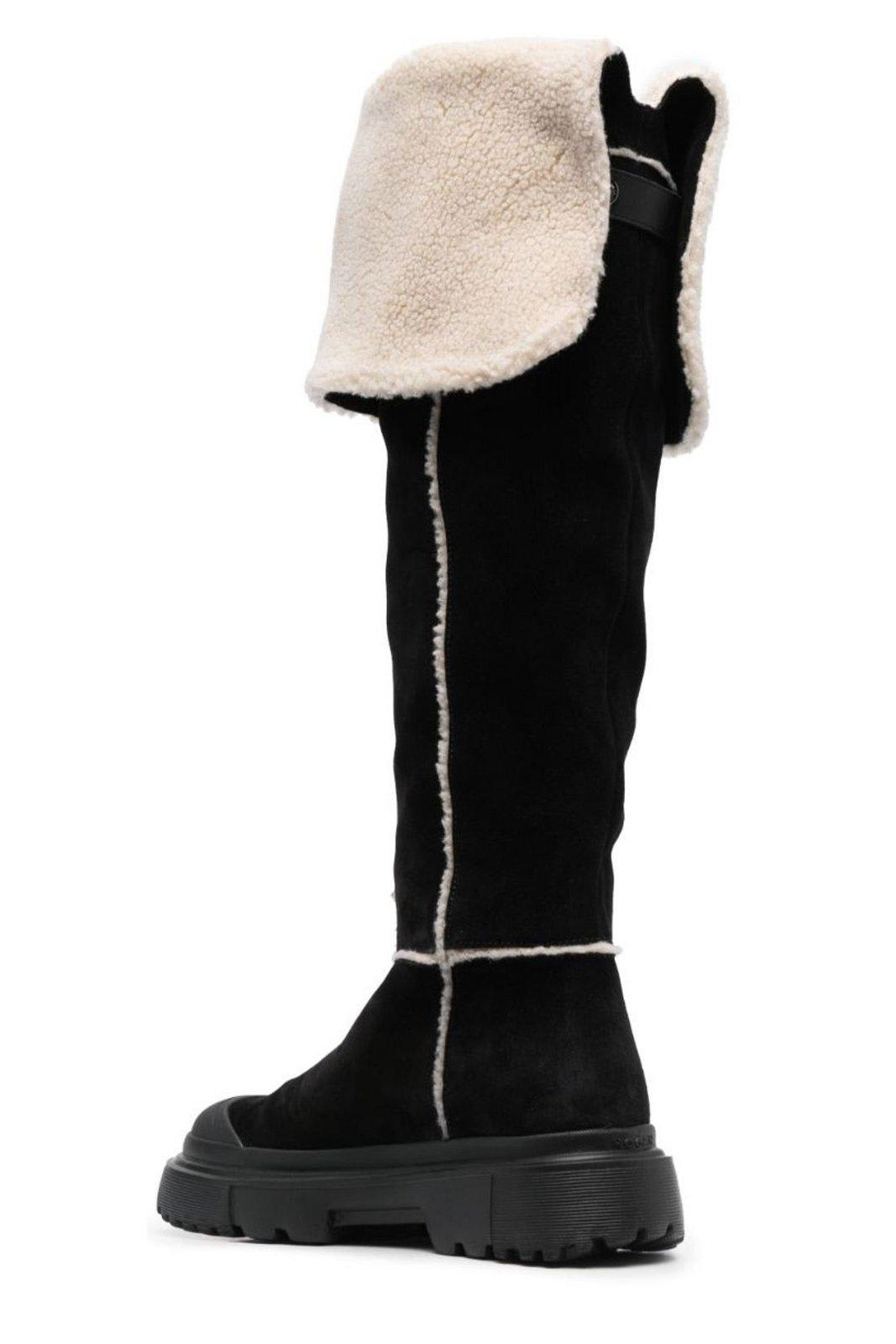 Shop Hogan Fur Detailed Boots In O