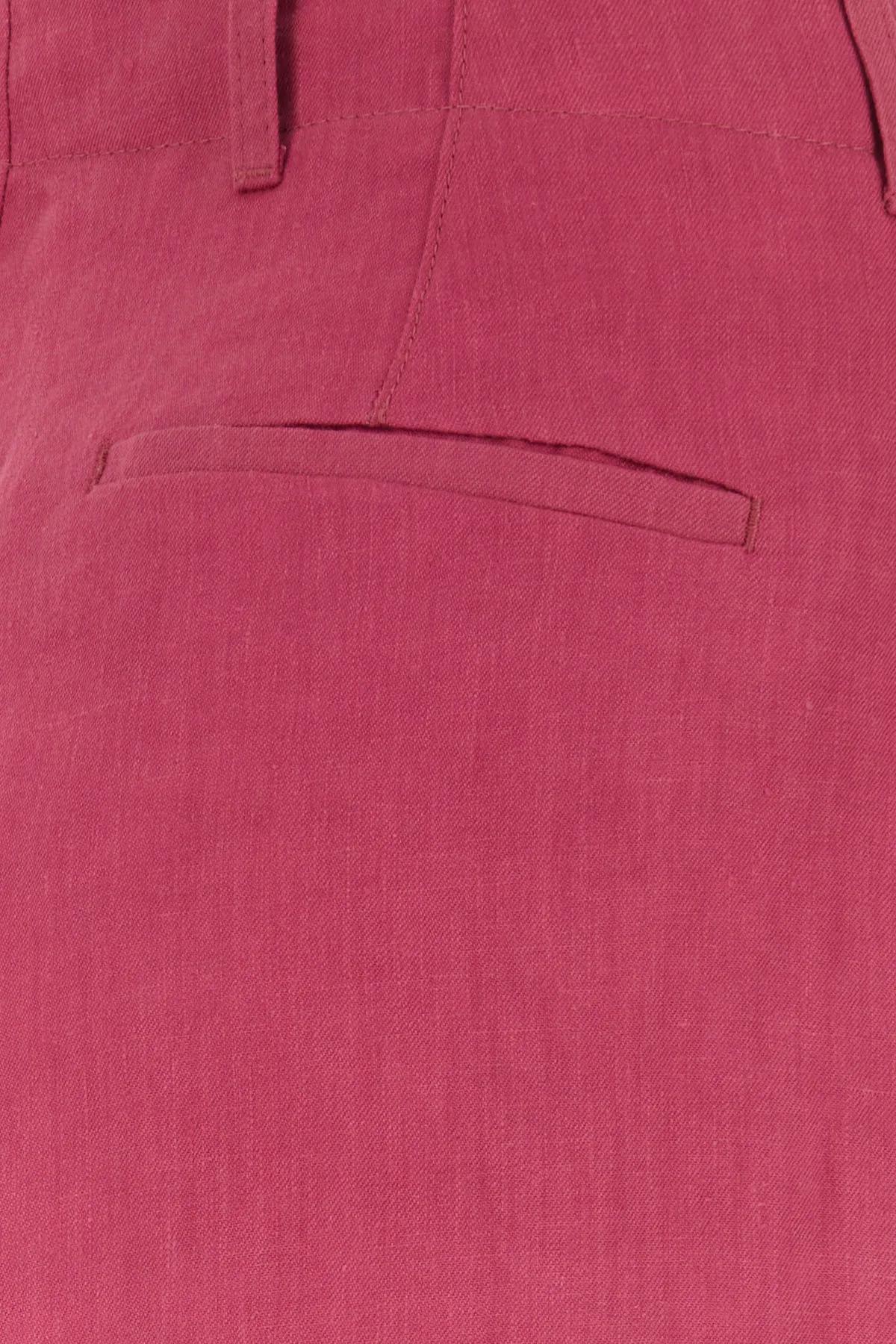 Shop 's Max Mara Dark Pink Linen Rebecca Pant In Fuchsia