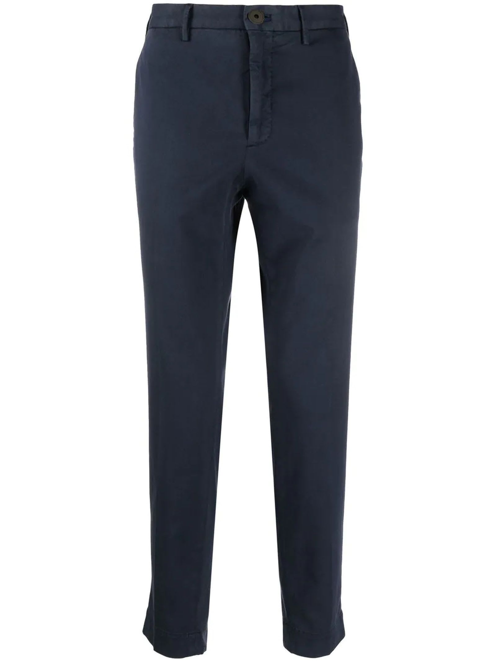 Incotex Blue Cotton-lyocell Blend Trousers