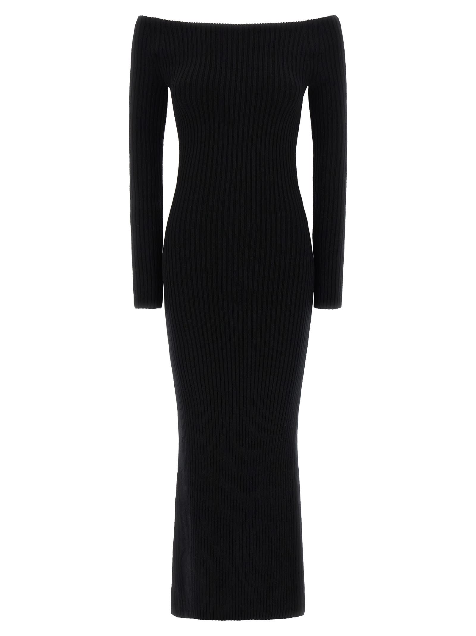 Max Mara Arnes 1234 Sheath Dress In Wool And Cachemire In Black