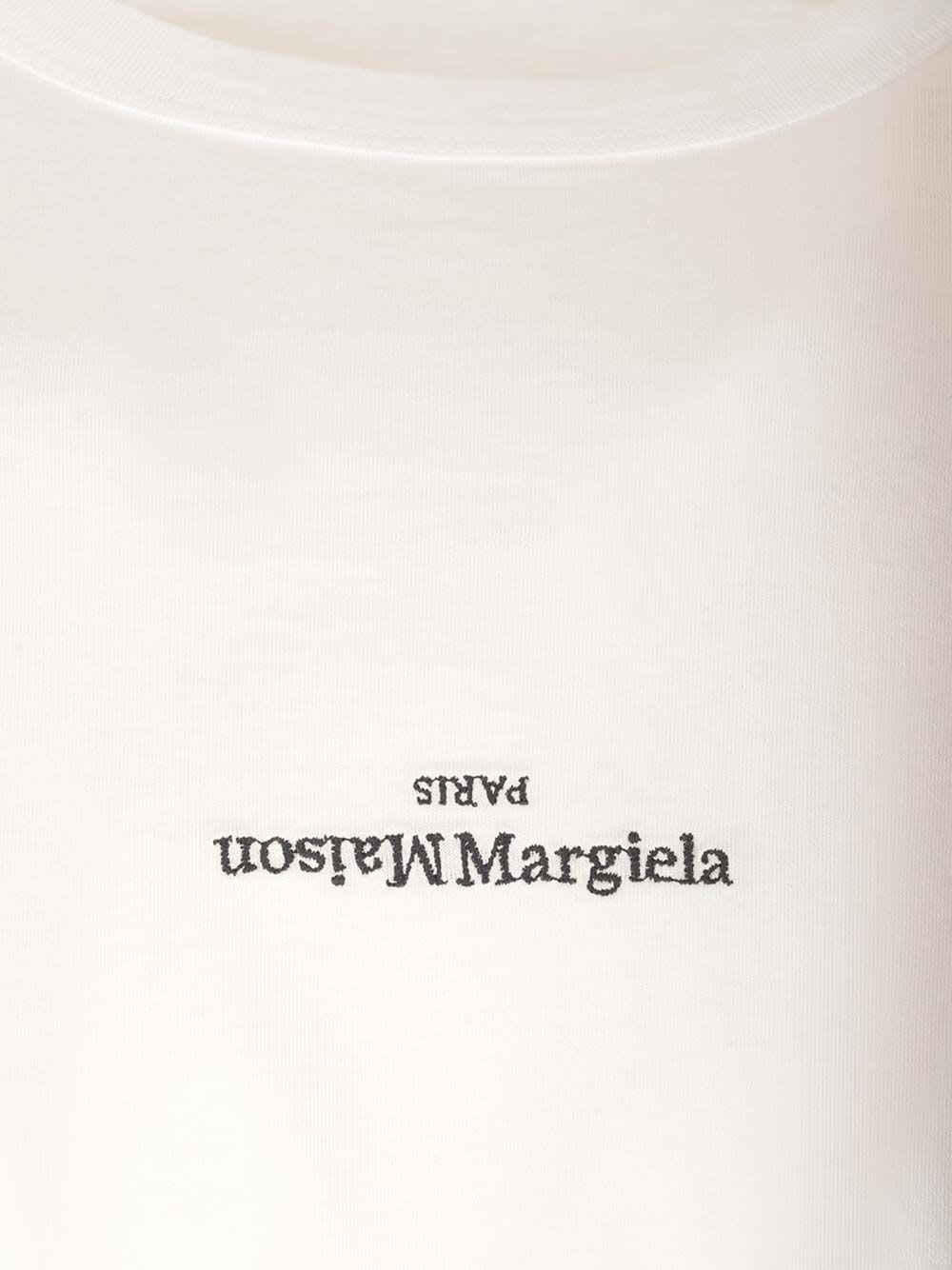 Shop Maison Margiela Distorted Logo T-shirt In White