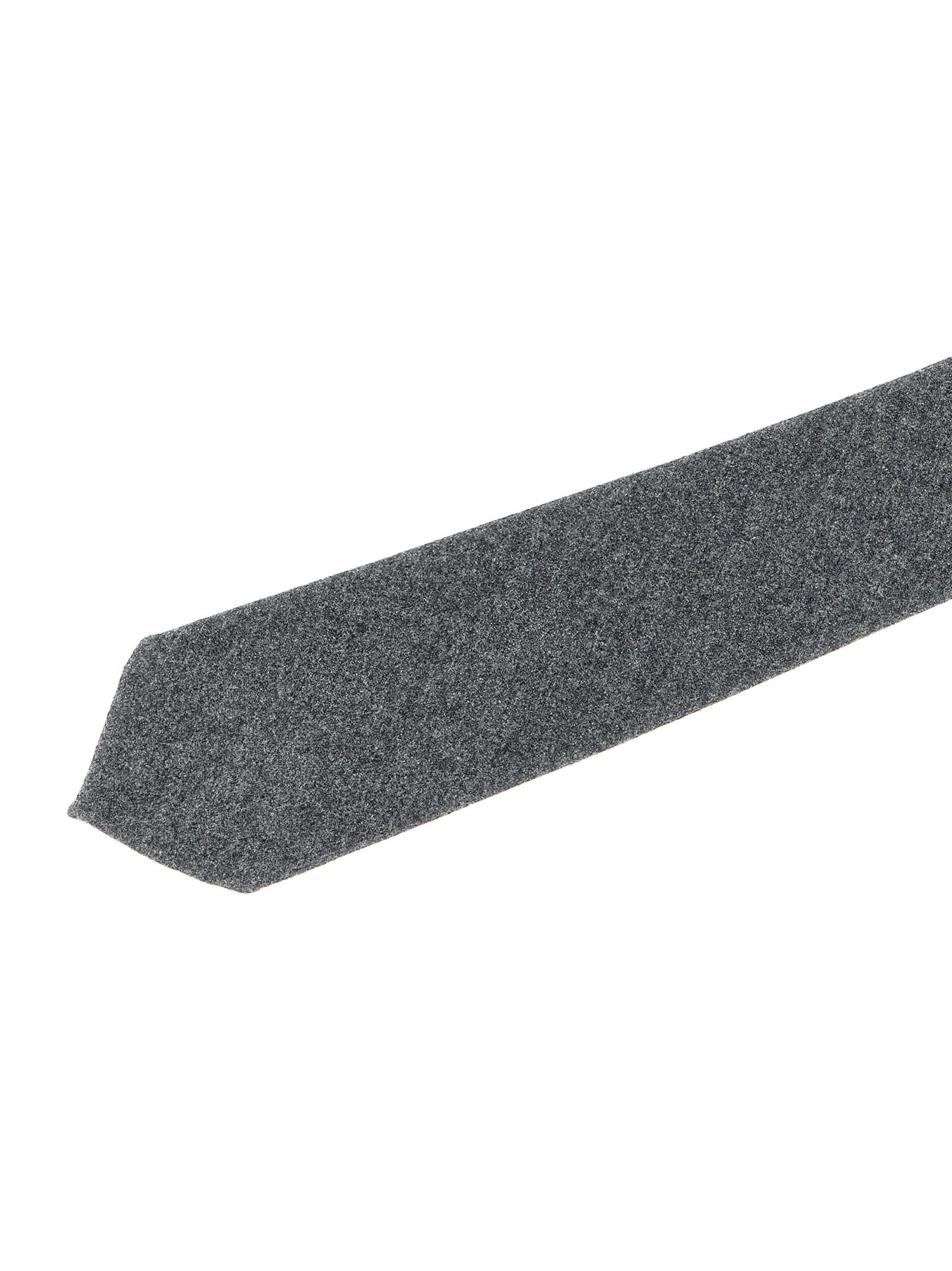 Barba Napoli Slim Wool Tie Textured Fabric In Gray