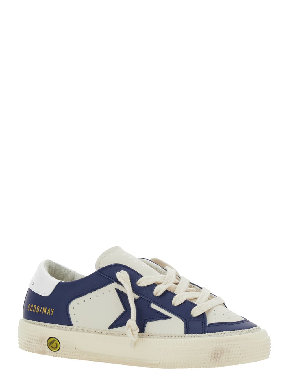 Golden Goose May With Double Quarter And Toe Leather Upper Star And Heel - Include Codice Gyf In Blu