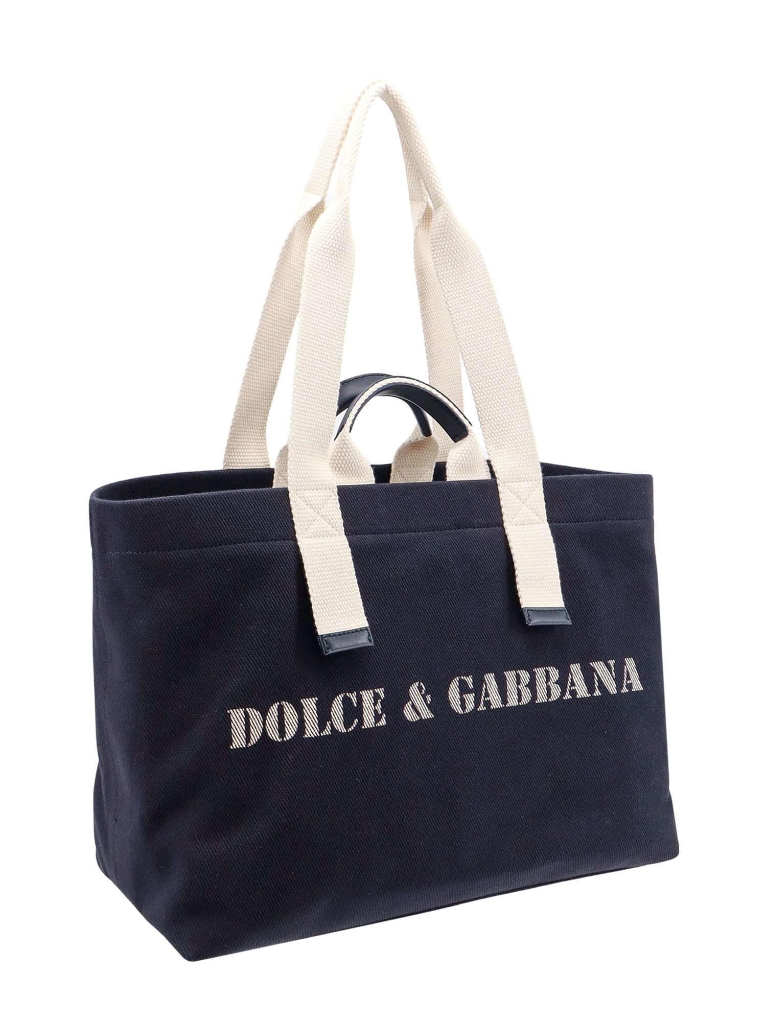 Shop Dolce & Gabbana Shopping Bag In Blu/bianco