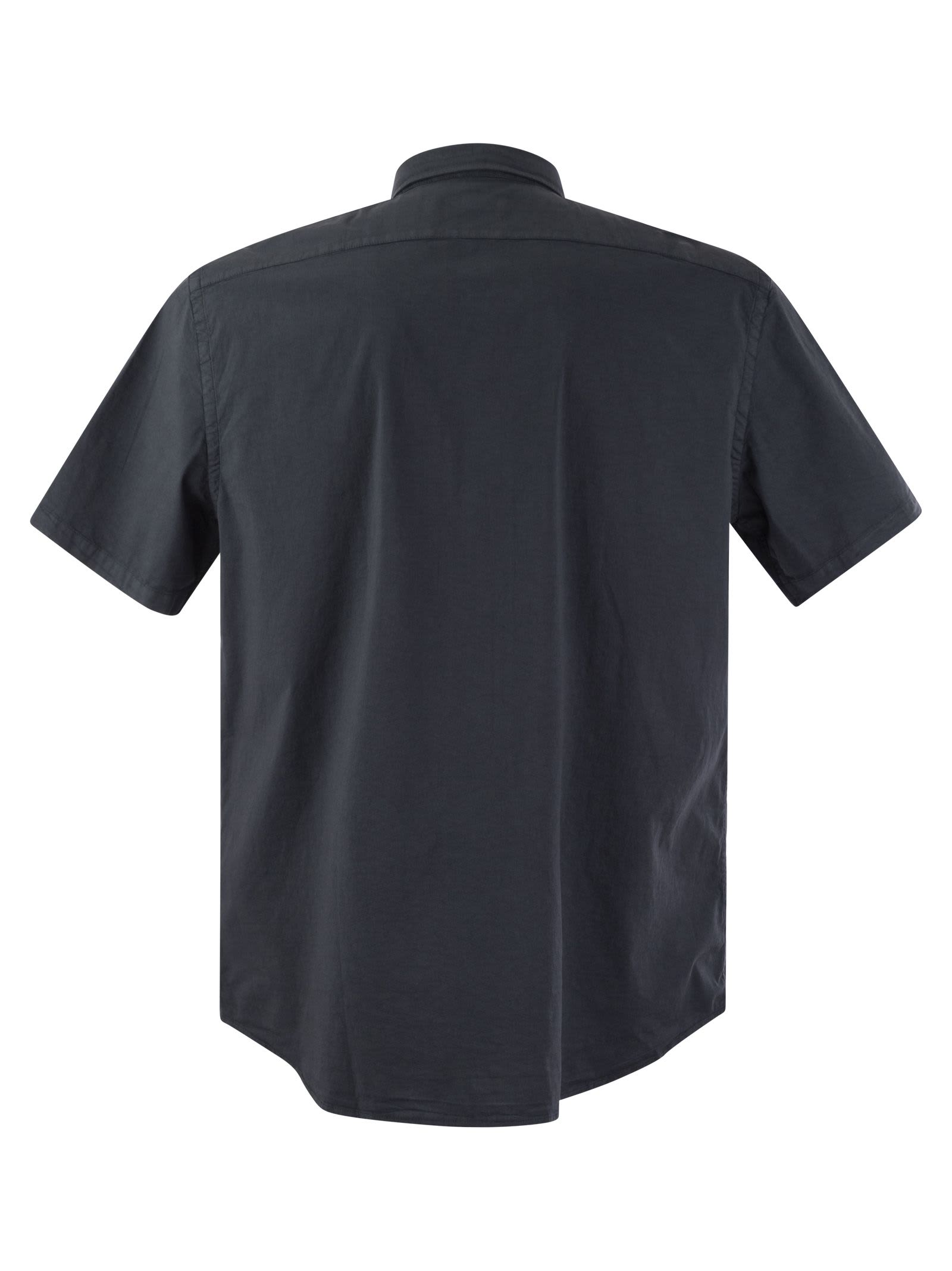 Shop Peserico Stretch Cotton Poplin Shirt In Blue