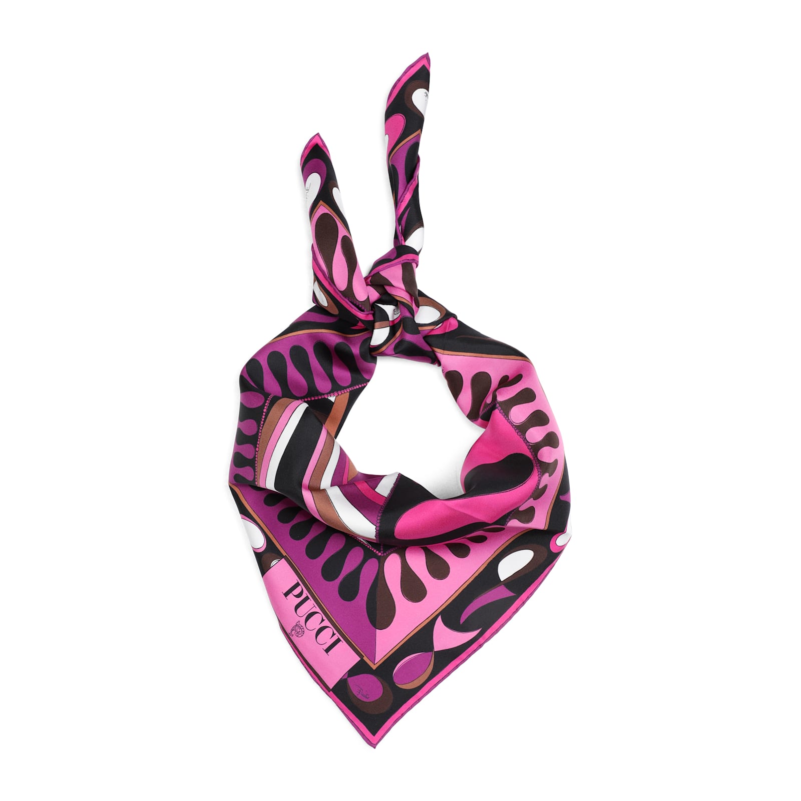 Shop Pucci 90x90 Scarf In Fuxia Marrone