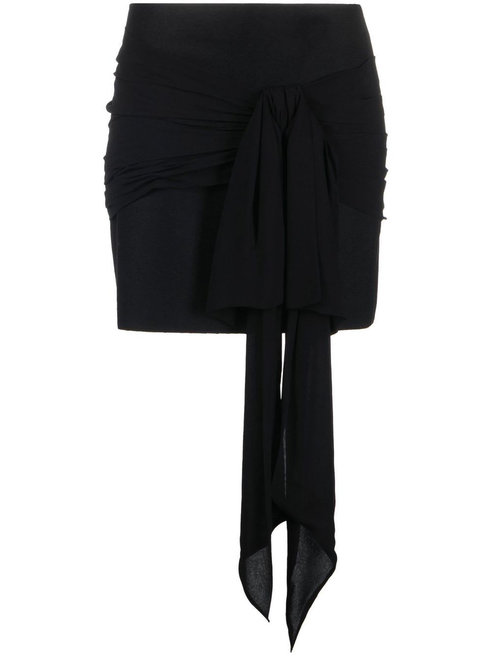 Shop Philosophy Di Lorenzo Serafini Black Virgin Wool-cashmere Blend Miniskirt