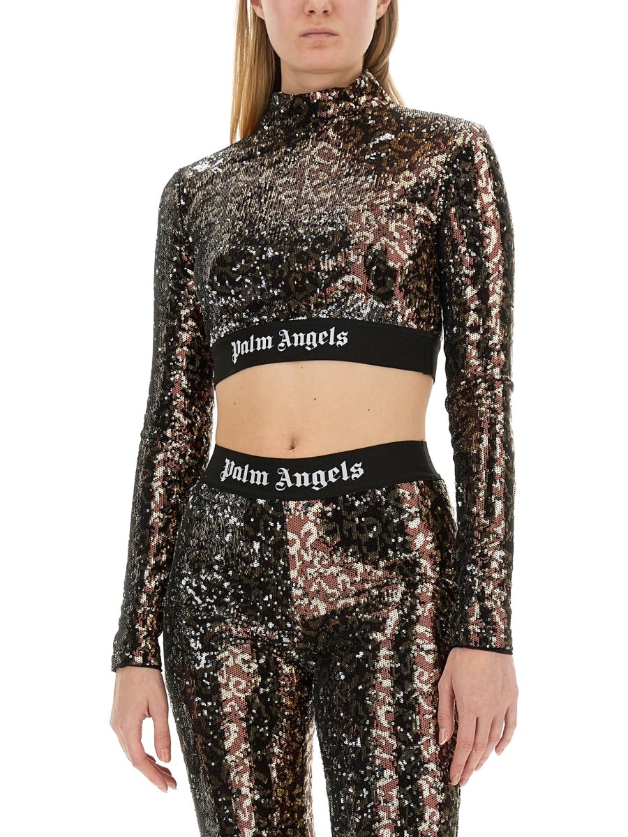 Shop Palm Angels Sequined Top In Multicolour