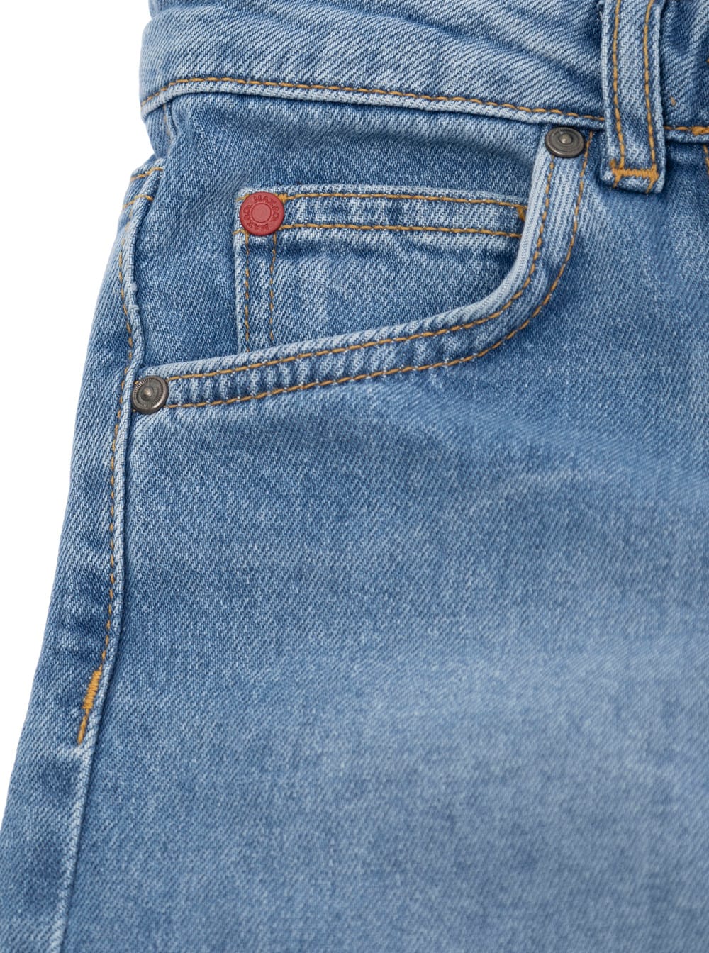 Max&co. Blue Cropped Jeans With Logo Patch On The Rear In Denim Girl In Blu