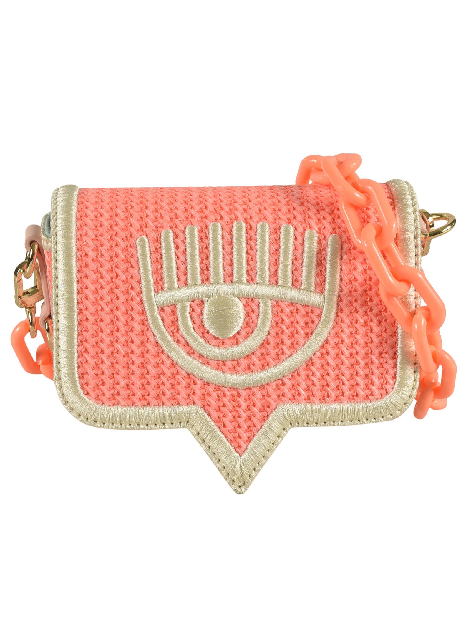 Shop Chiara Ferragni Eyelike Shoulder Bag In Pink