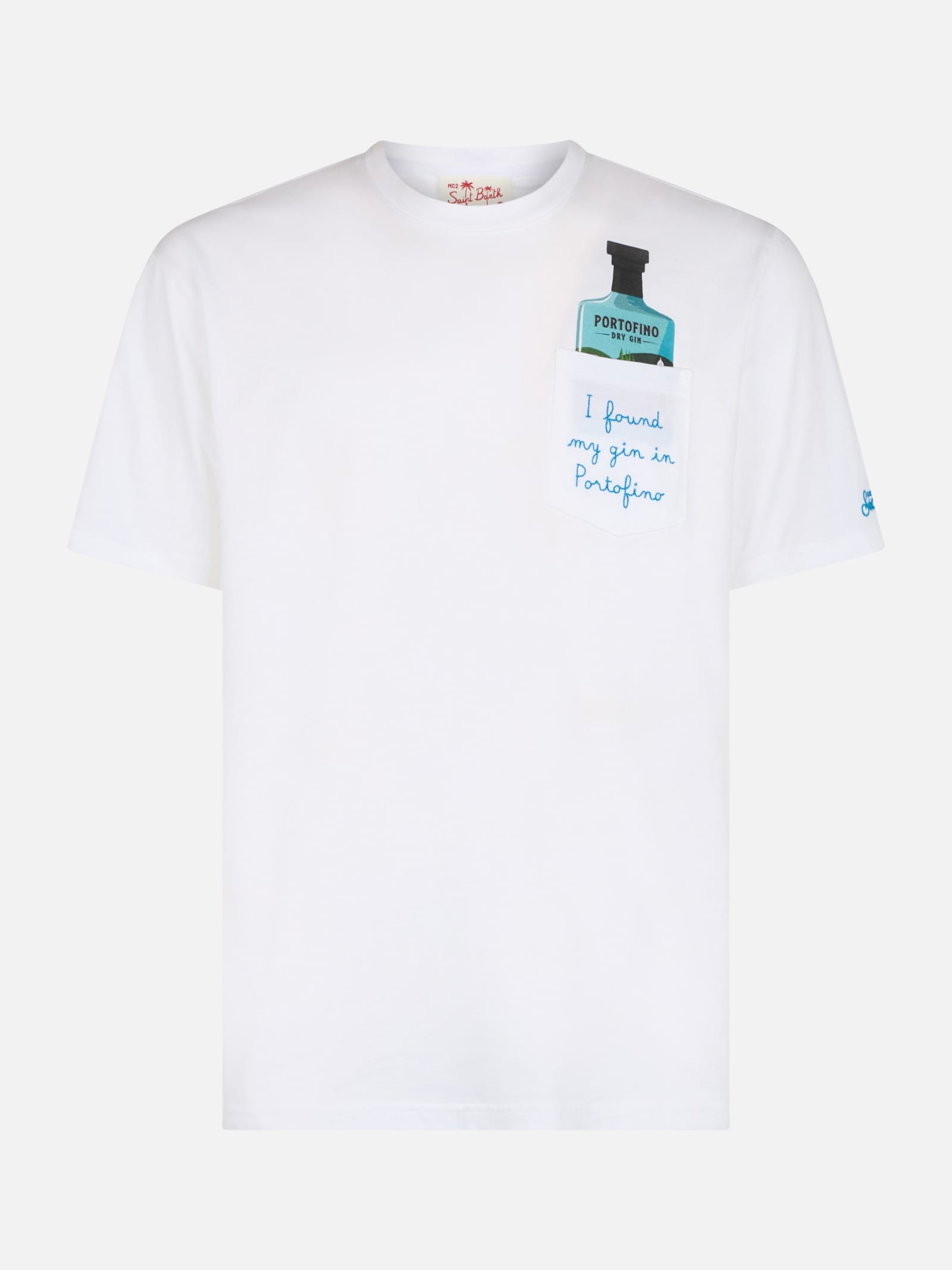 Mc2 Saint Barth Bottle-print Cotton T-shirt In White