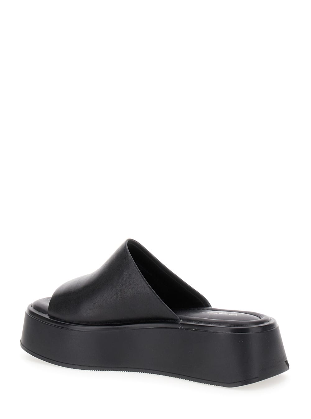 Shop Vagabond Courtney Black Sandals With Chunky Platform In Leather Woman