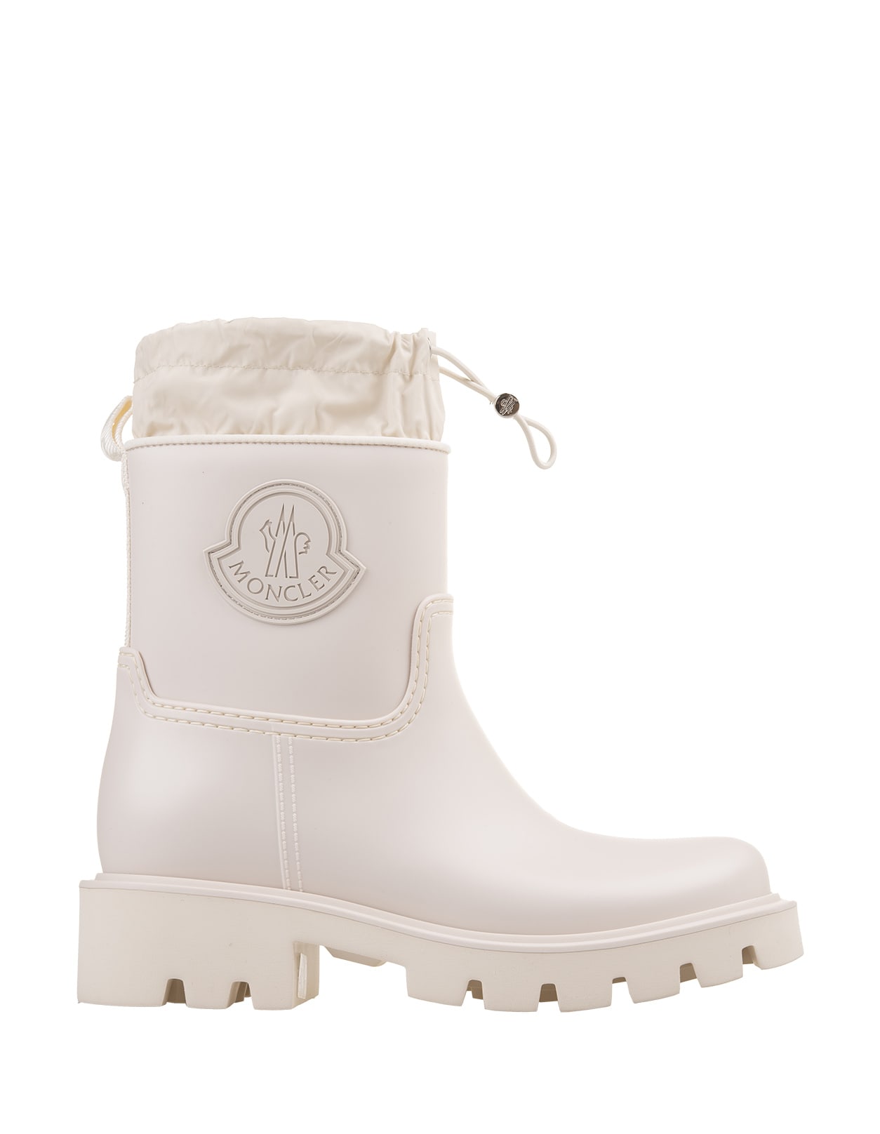 Shop Moncler White Kicktream Rain Ankle Boots