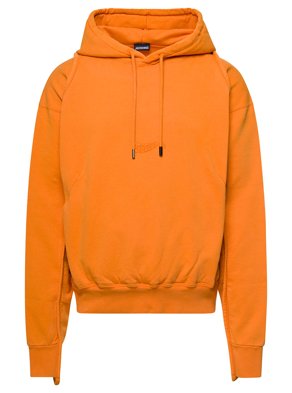JACQUEMUS LE SWEATSHIRT CAMARGUE ORANGE HOODIE WITH TONAL LOGO EMBROIDERY IN COTTON MAN