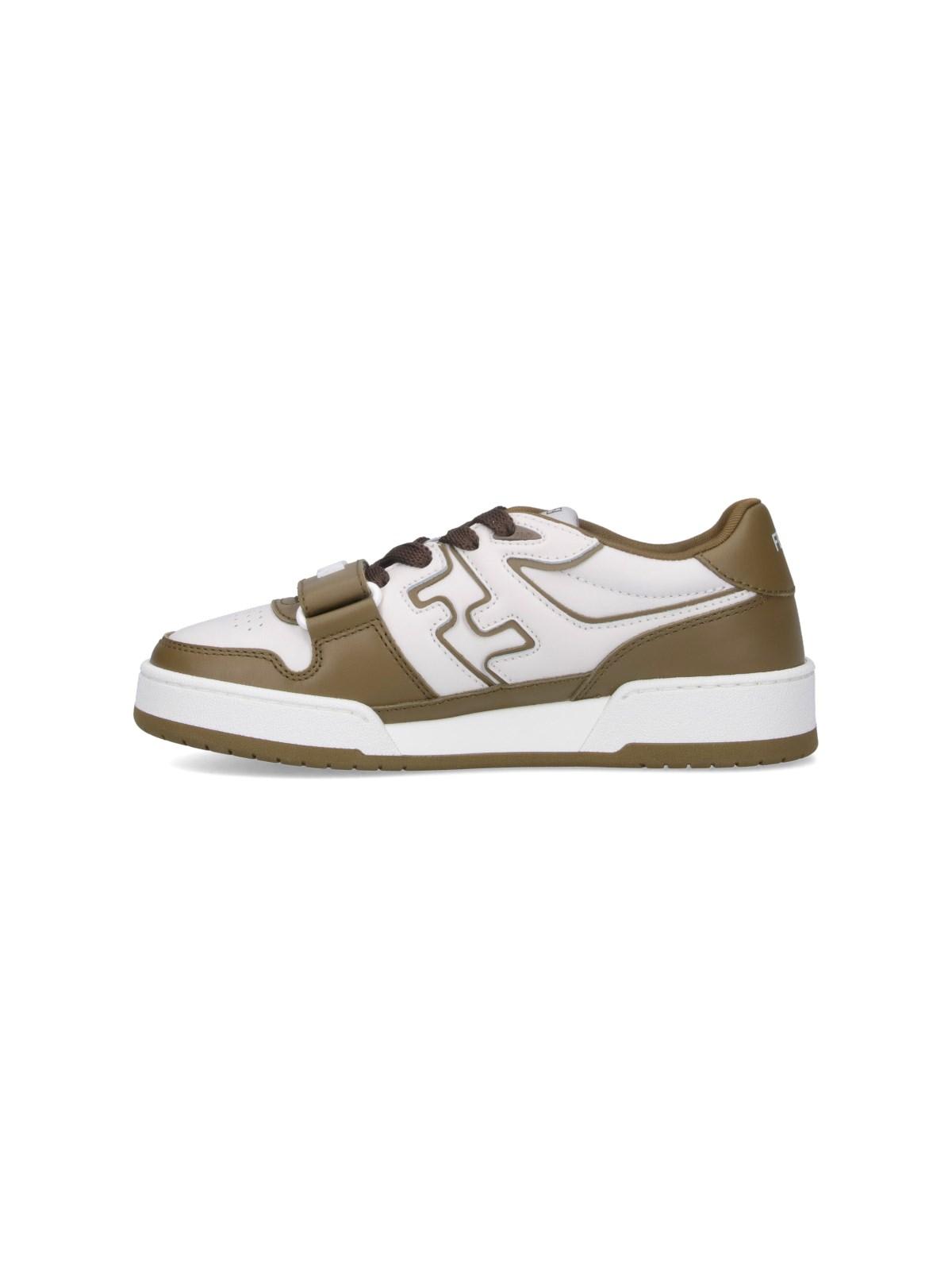 Shop Fendi Match Low-top Sneakers In Green