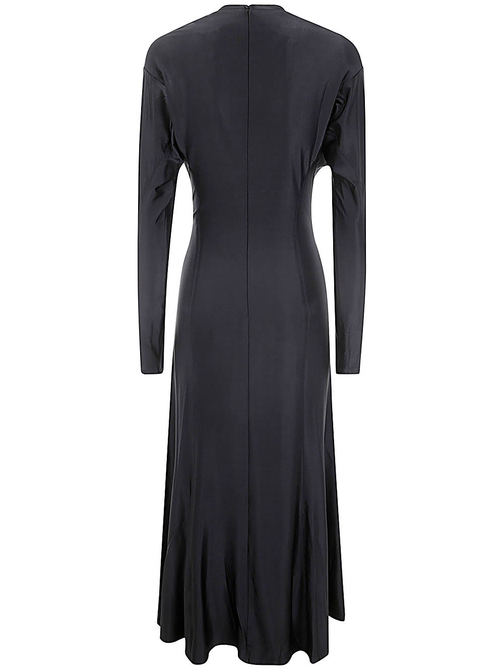 Rabanne Crewneck Gathered Dress In Black