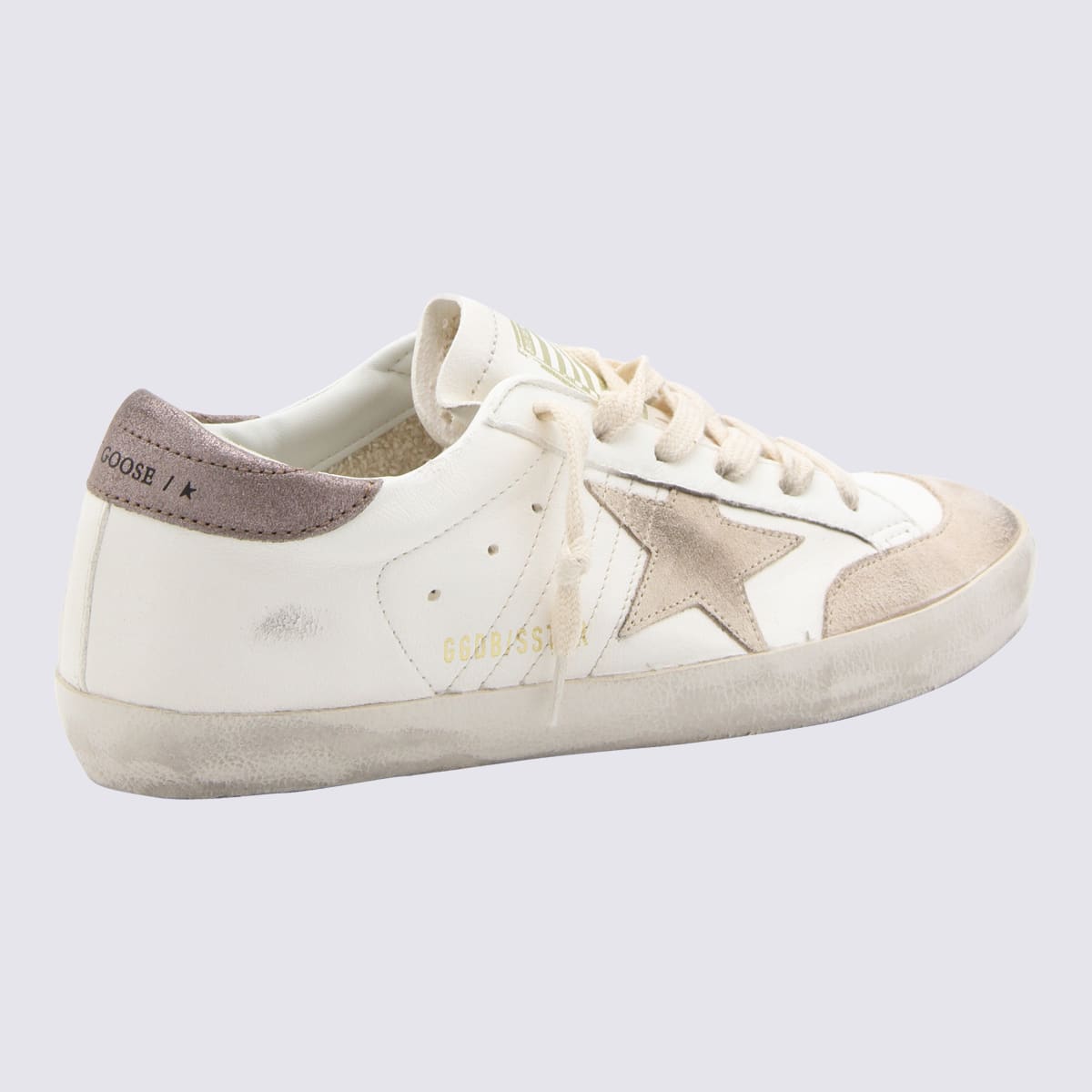 Shop Golden Goose White Super Star Sneakers In White/beige/light Brown