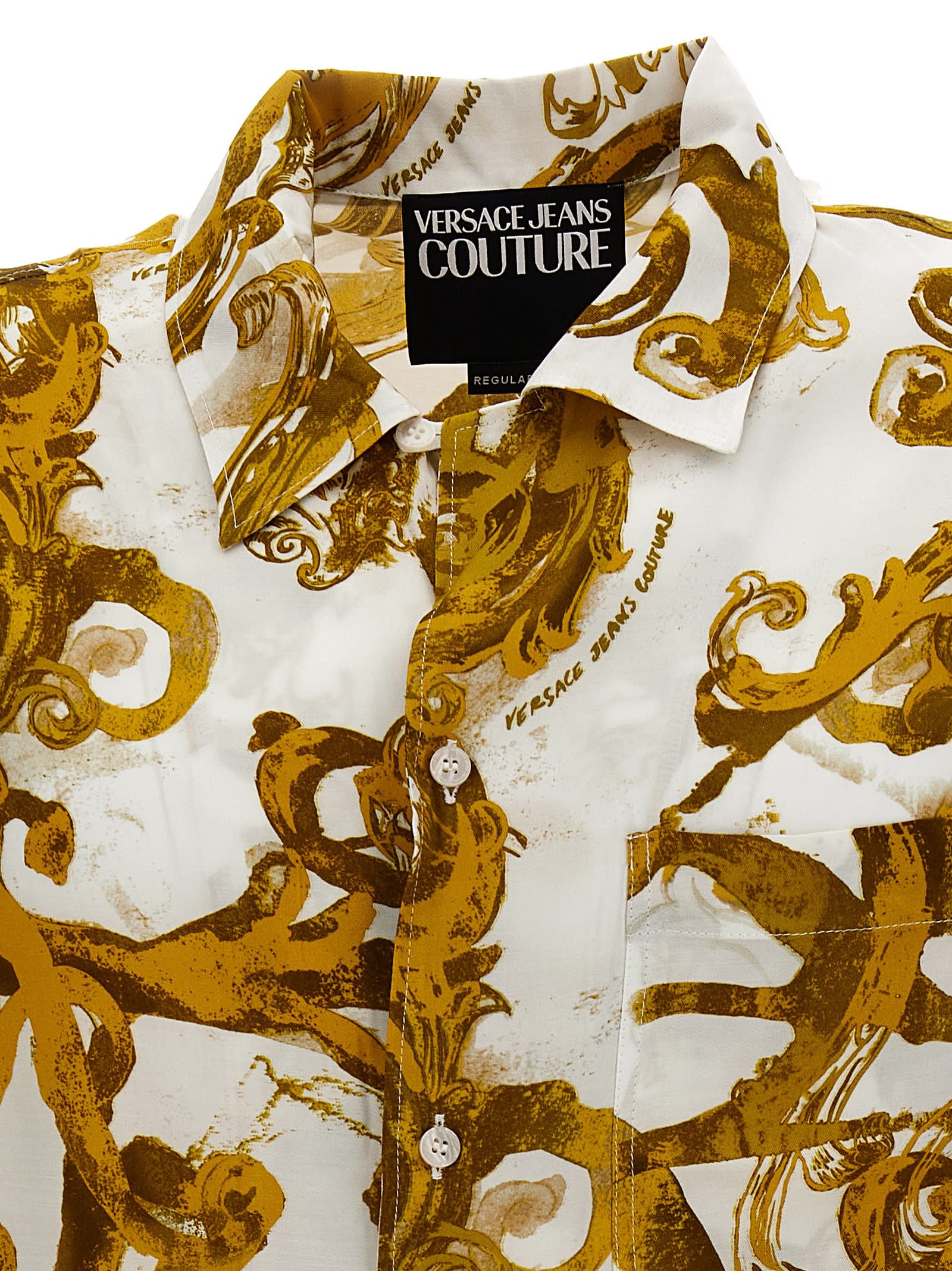 Shop Versace Jeans Couture Barocco Shirt In White/gold