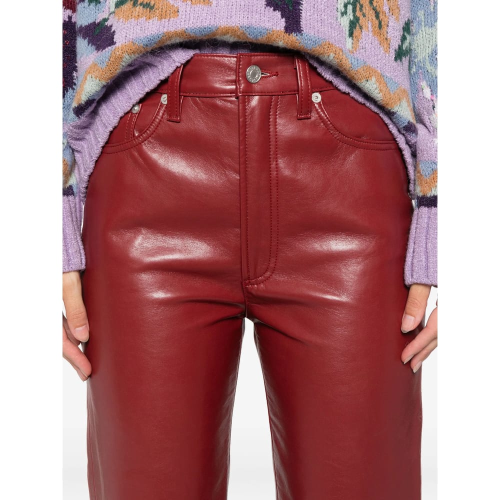 Agolde Leather Pant In Red
